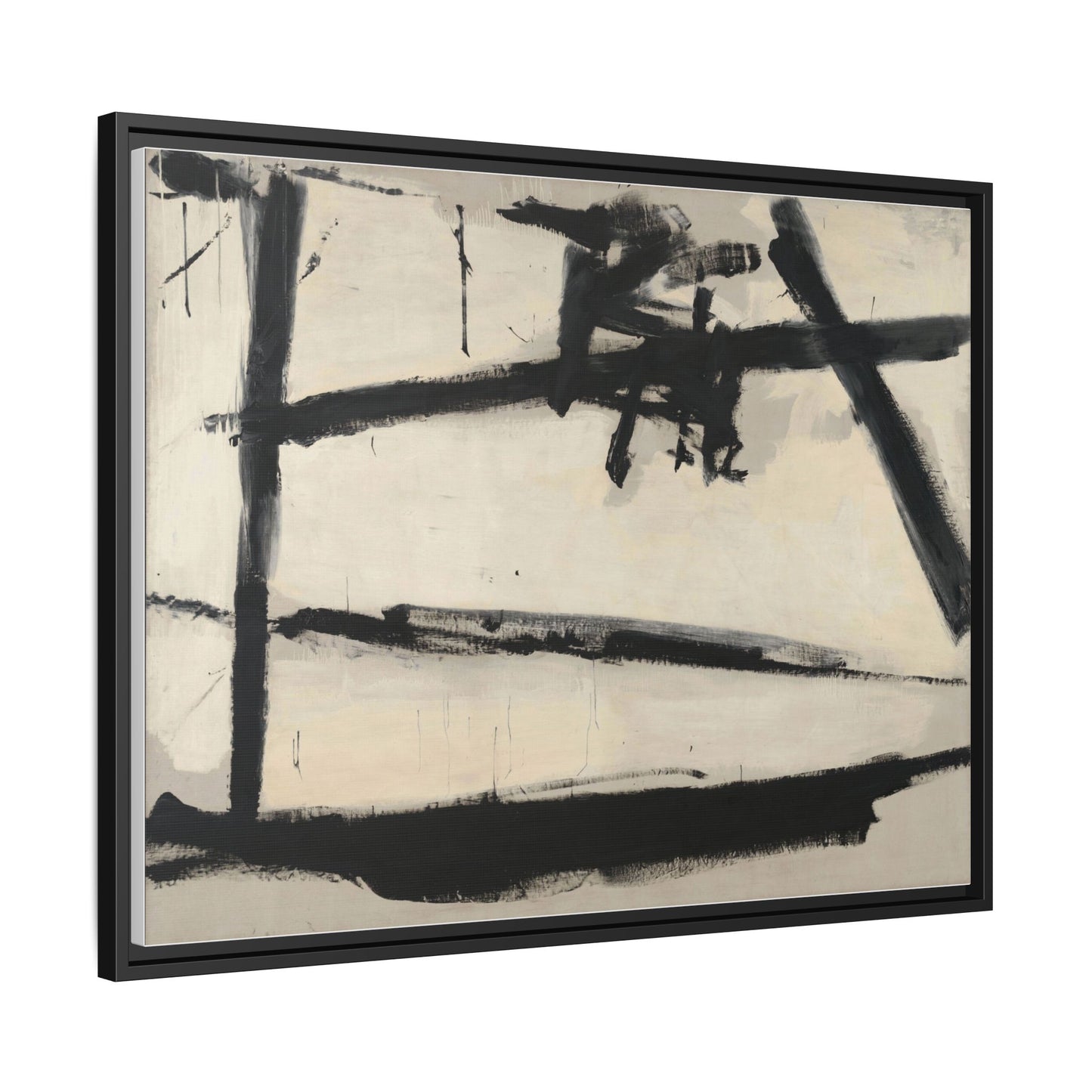 Painting Number 2 by Franz Kline Framed Abstract Canvas Art Print
