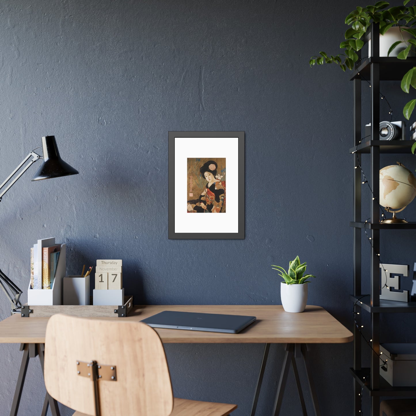 Sakura Beer by Kitano Tsunetomi Geisha Portrait Framed Paper Poster — Vintage Japanese Art Print