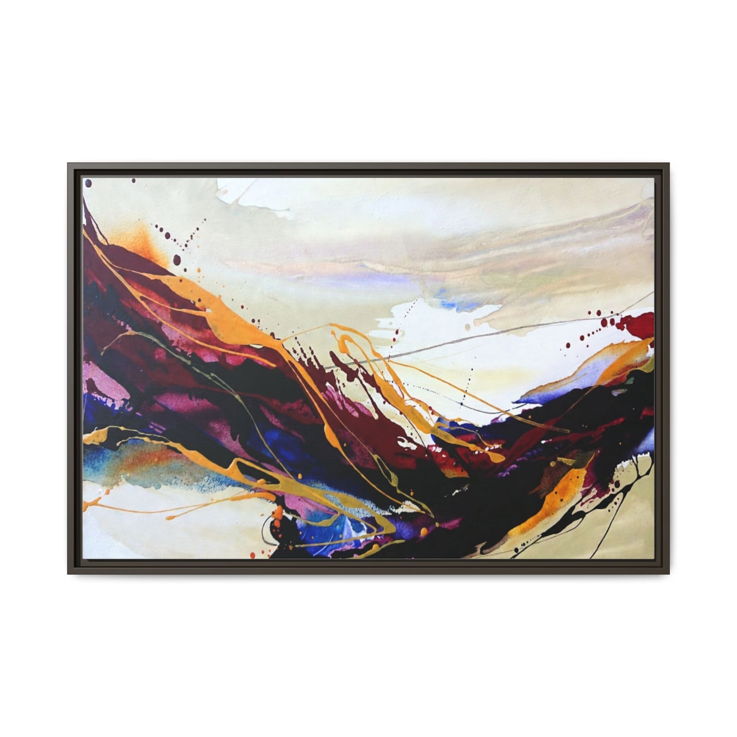 Abstract Flow Matte Canvas Framed Wall Art