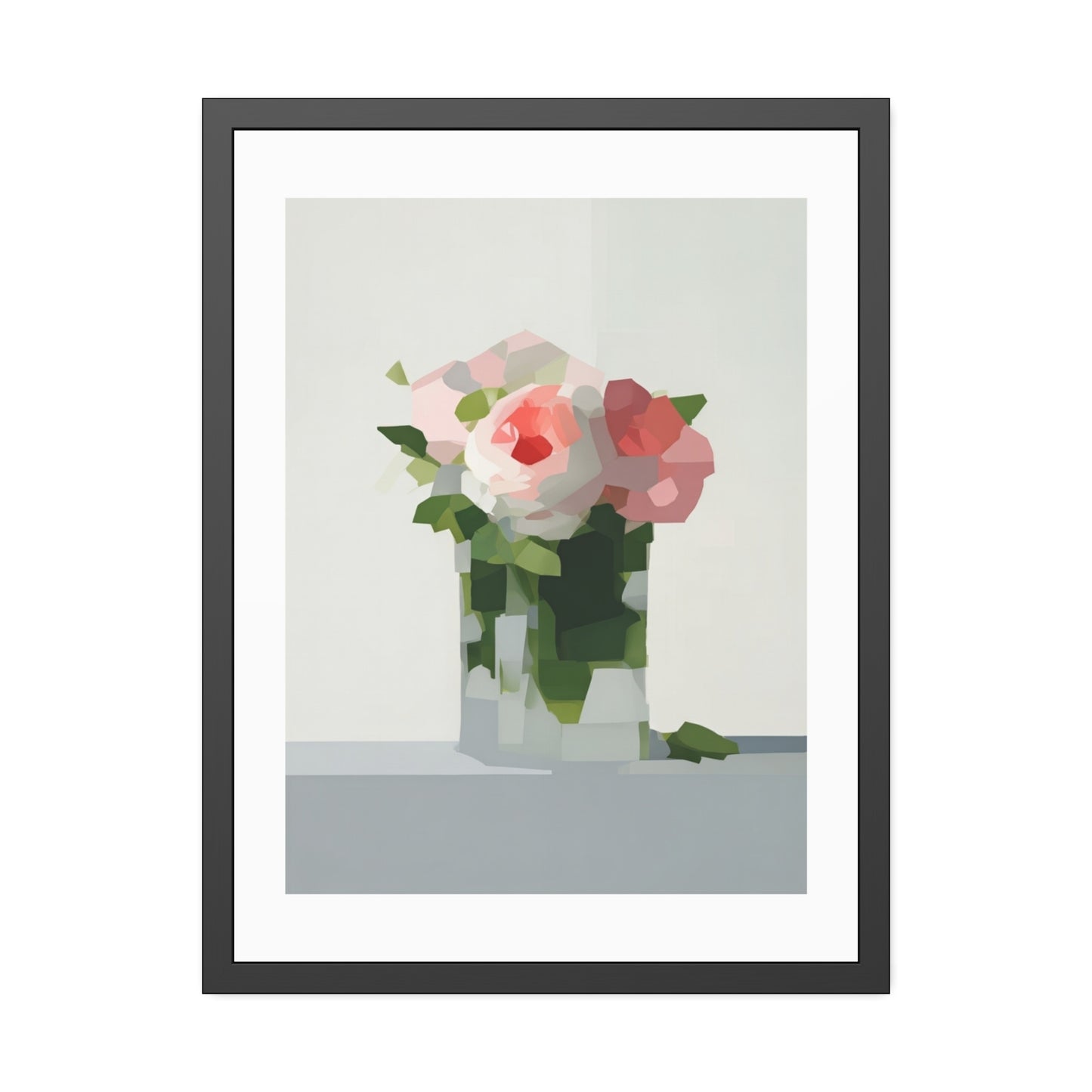 Framed Floral Poster — Modern Abstract Peony Art Print