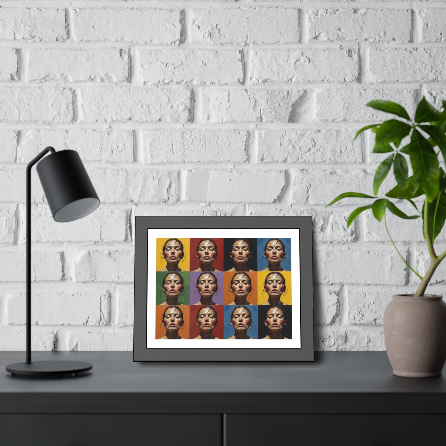 Framed Poster – Color Pop Portrait Grid Wall Art
