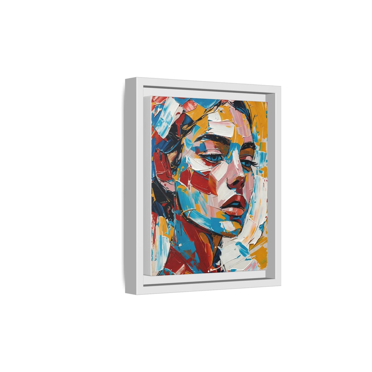 Colorful Abstract Portrait Framed Canvas Print