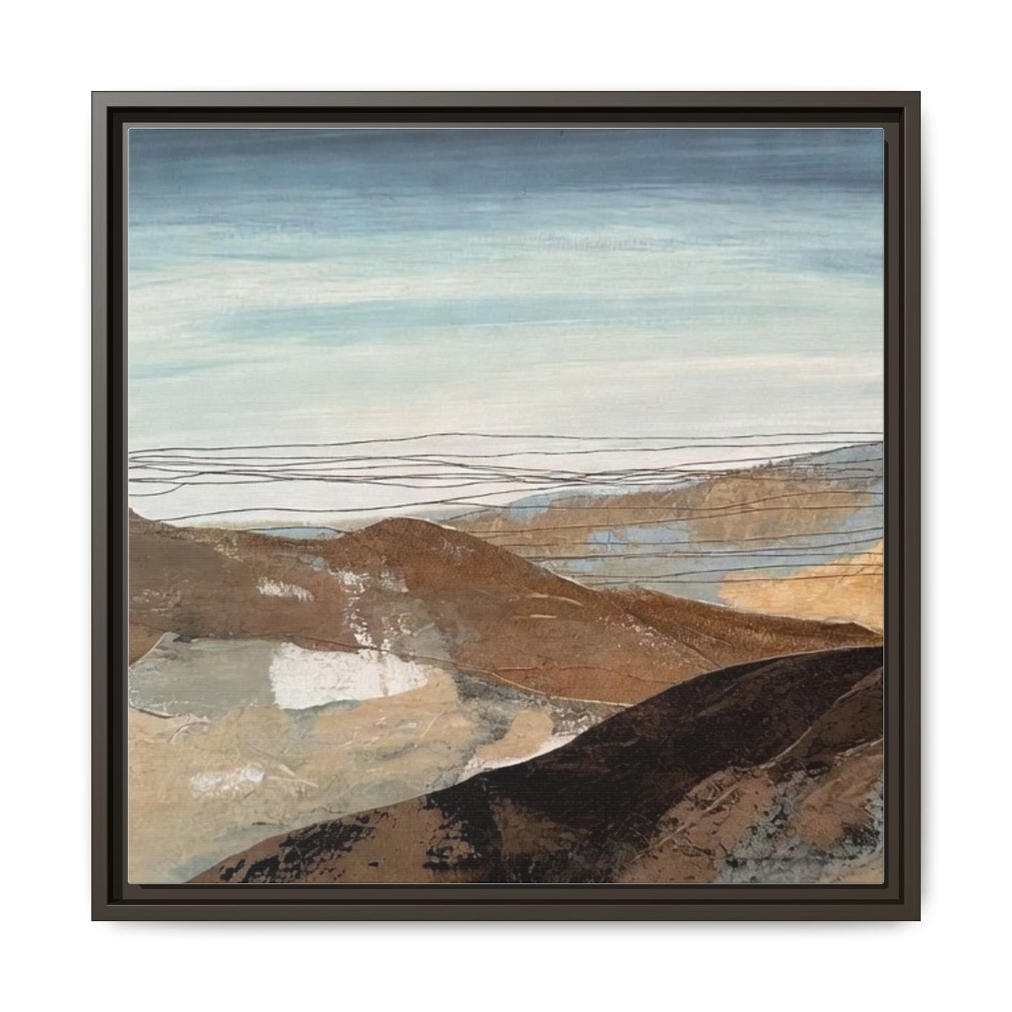 Framed Matte Canvas Art — Serene Abstract Landscape
