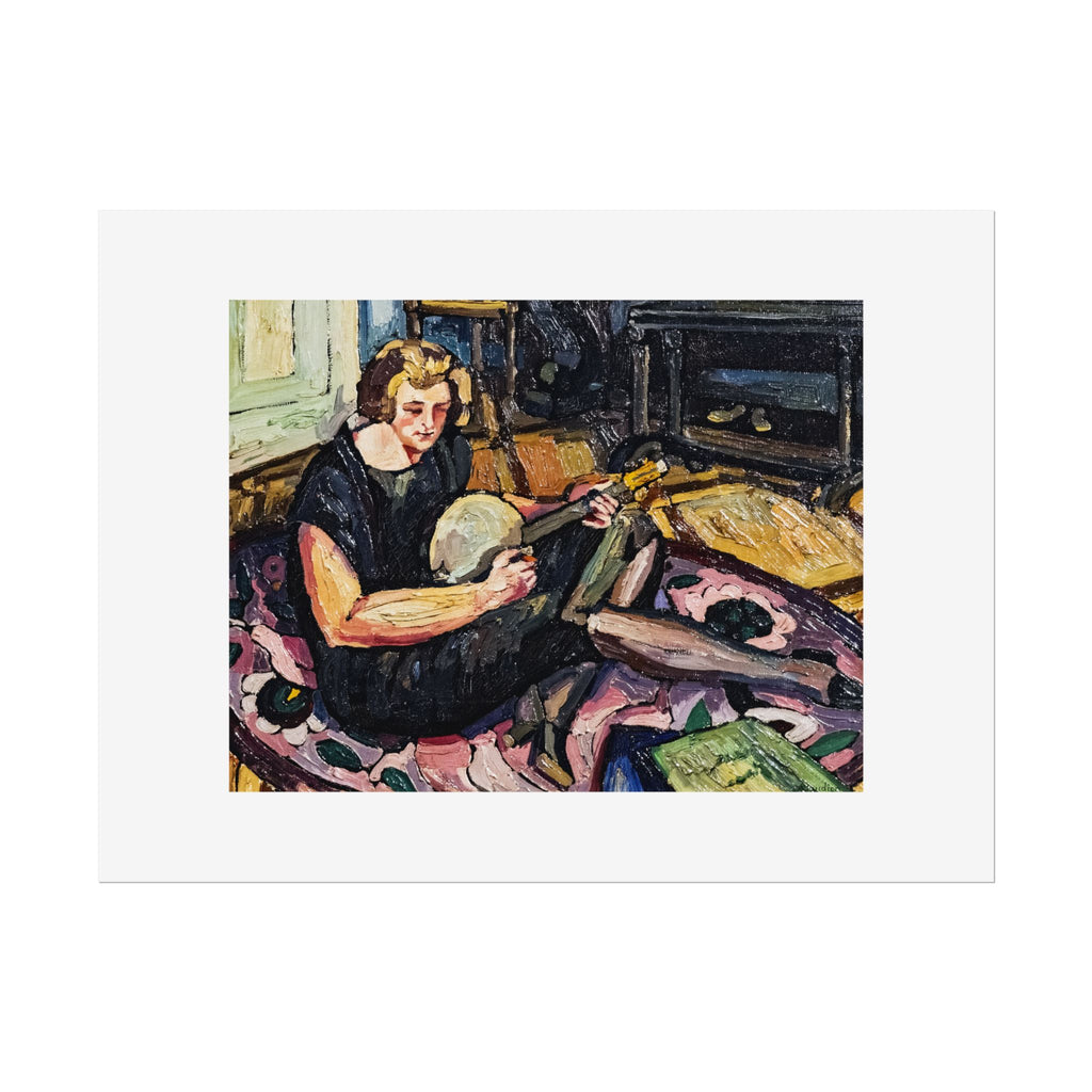 Luce au banjo dans le salon à Rabastens by Georges Gaudion Wall Art Print