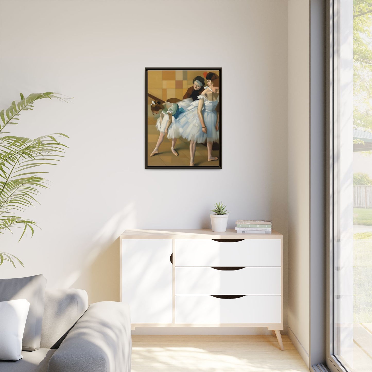Ballet Dancers Matte Framed Canvas – Impressionist Dance Wall Art