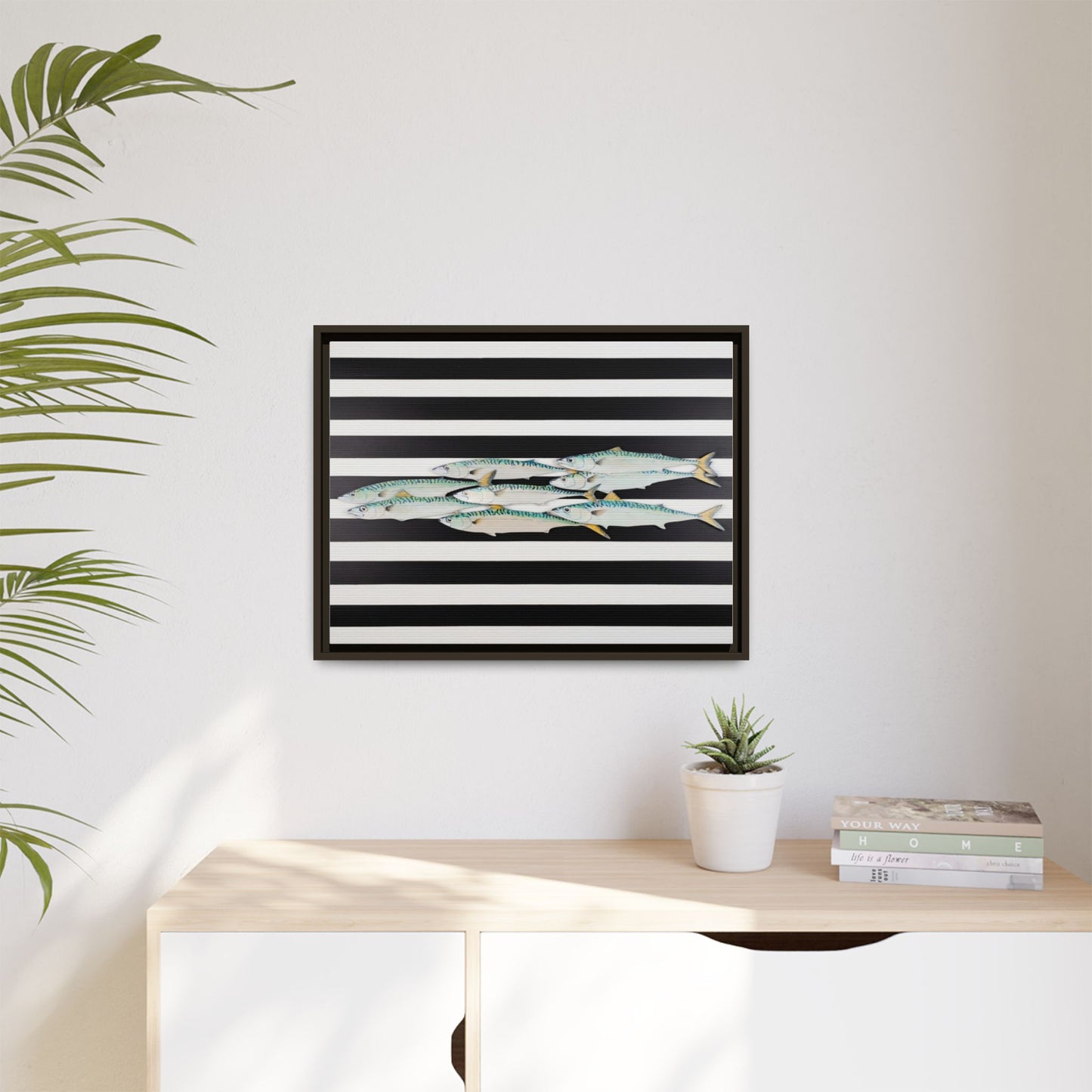 Striped Mackerel Canvas Print — Framed Matte Fish Wall Art