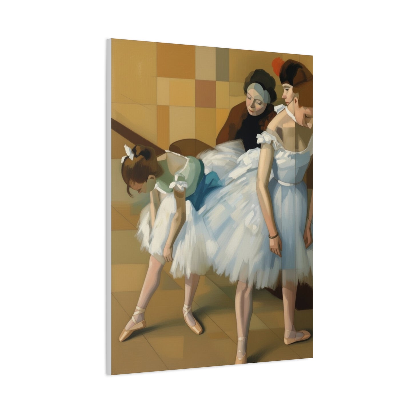 Ballerina Dancers Matte Stretched Canvas Wall Art