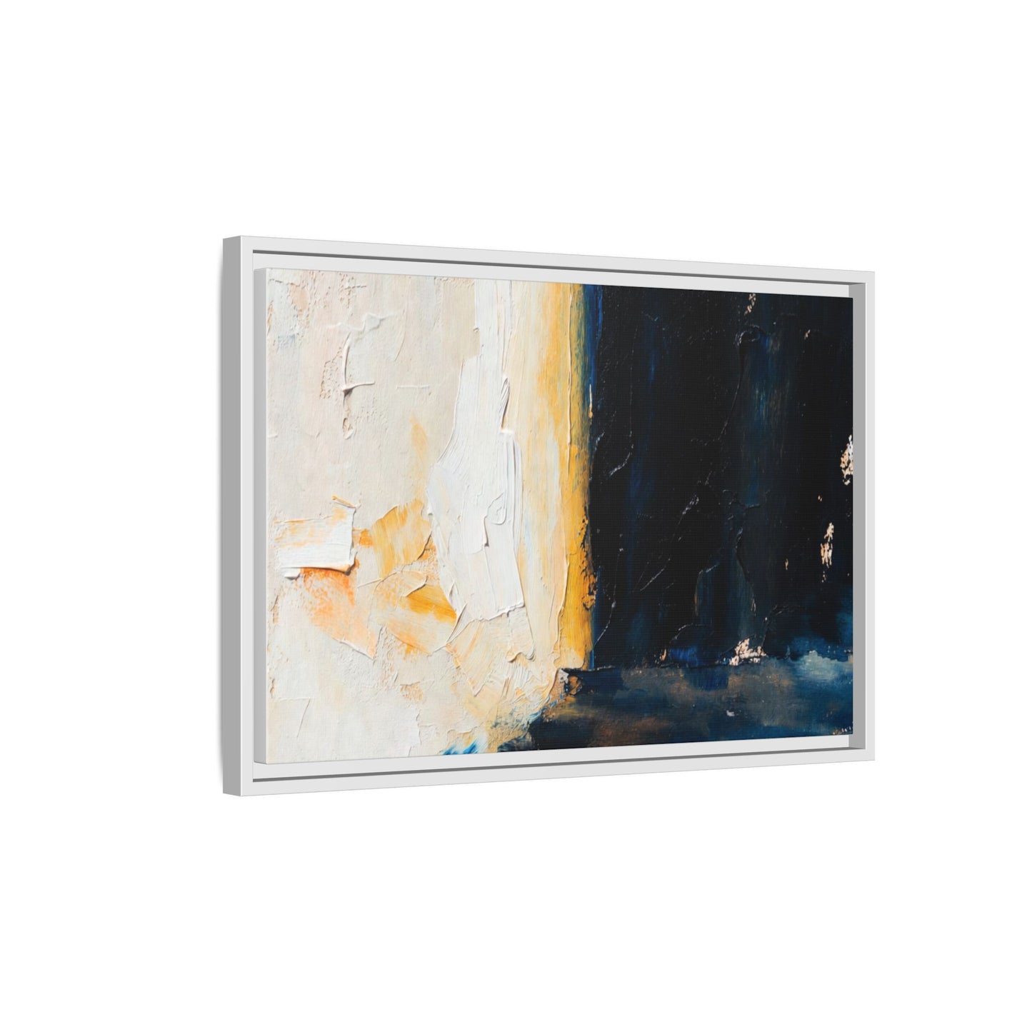 Abstract Coastal Texture Framed Canvas Art — Matte Multi-Color Wall Print