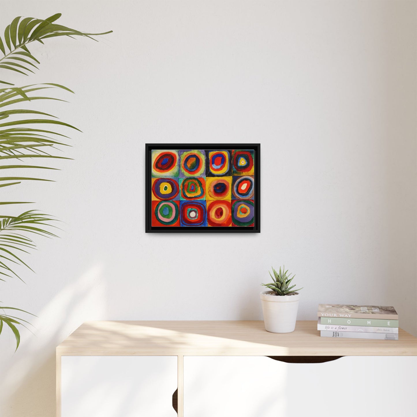 Colour Study, Squares with Concentric Circles by Vassily Kandinsky Framed Abstract Canvas Print