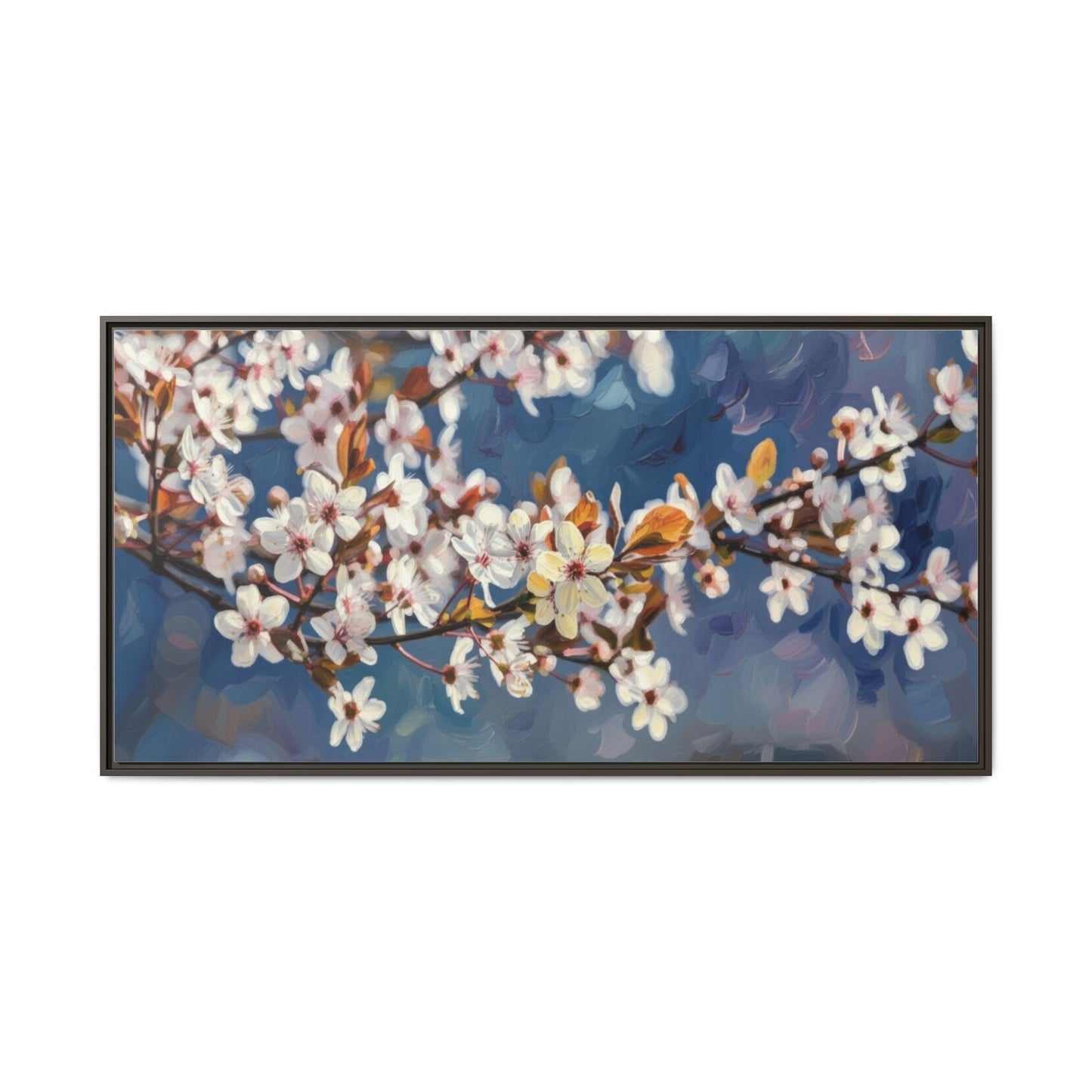 Framed Matte Canvas Print — Cherry Blossom Branch Wall Art