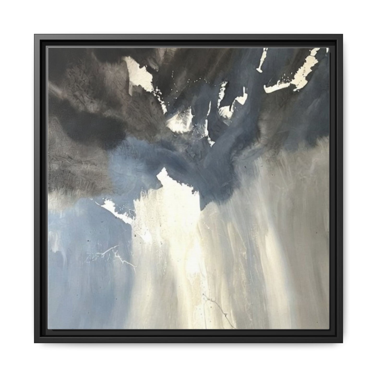 Framed Matte Canvas Art — Moody Abstract Sky Painting