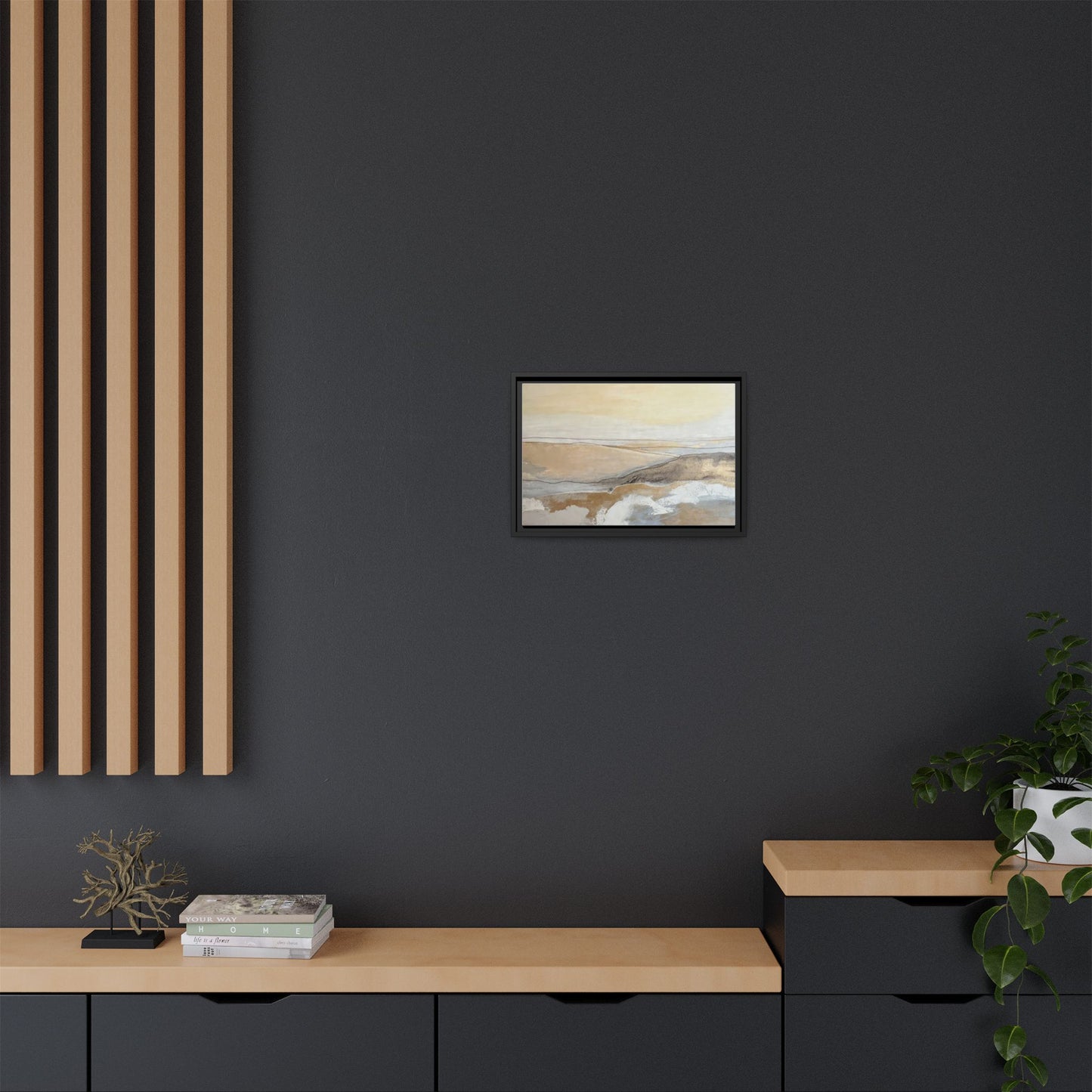 Framed Abstract Coastal Landscape Matte Canvas Wall Art