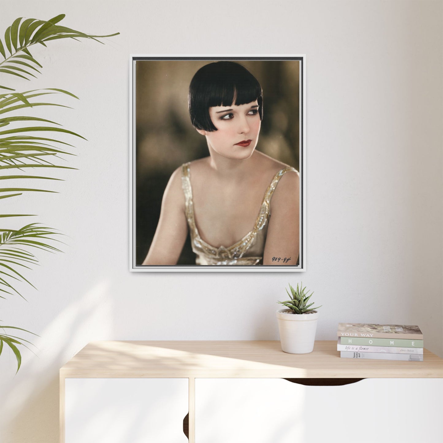 Vintage Louise Brooks Portrait Matte Canvas Framed Wall Art