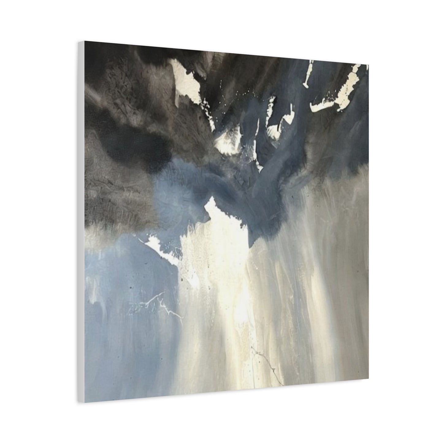 Abstract Storm Canvas Print — Dramatic Blue & Gray Matte Wall Art