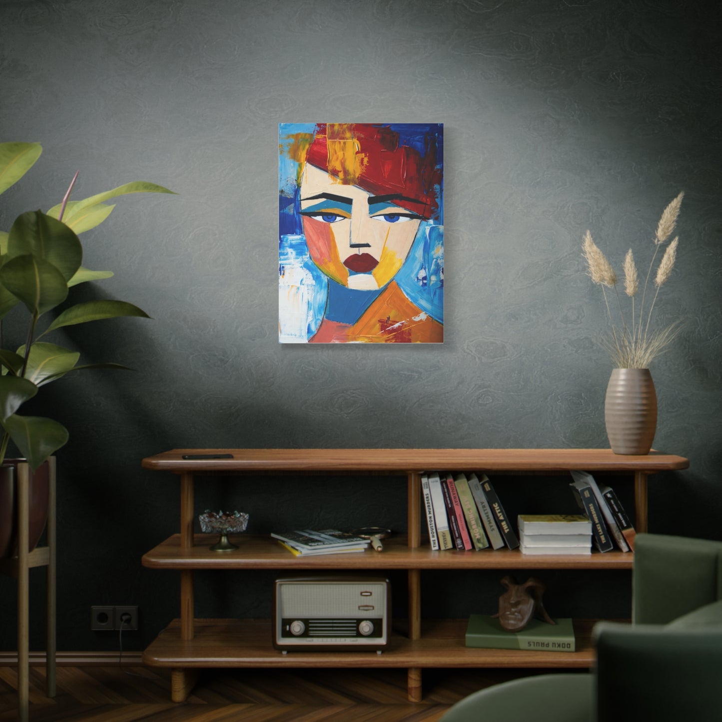 Abstract Colorful Face Matte Canvas Print — Modern Pop Art Portrait