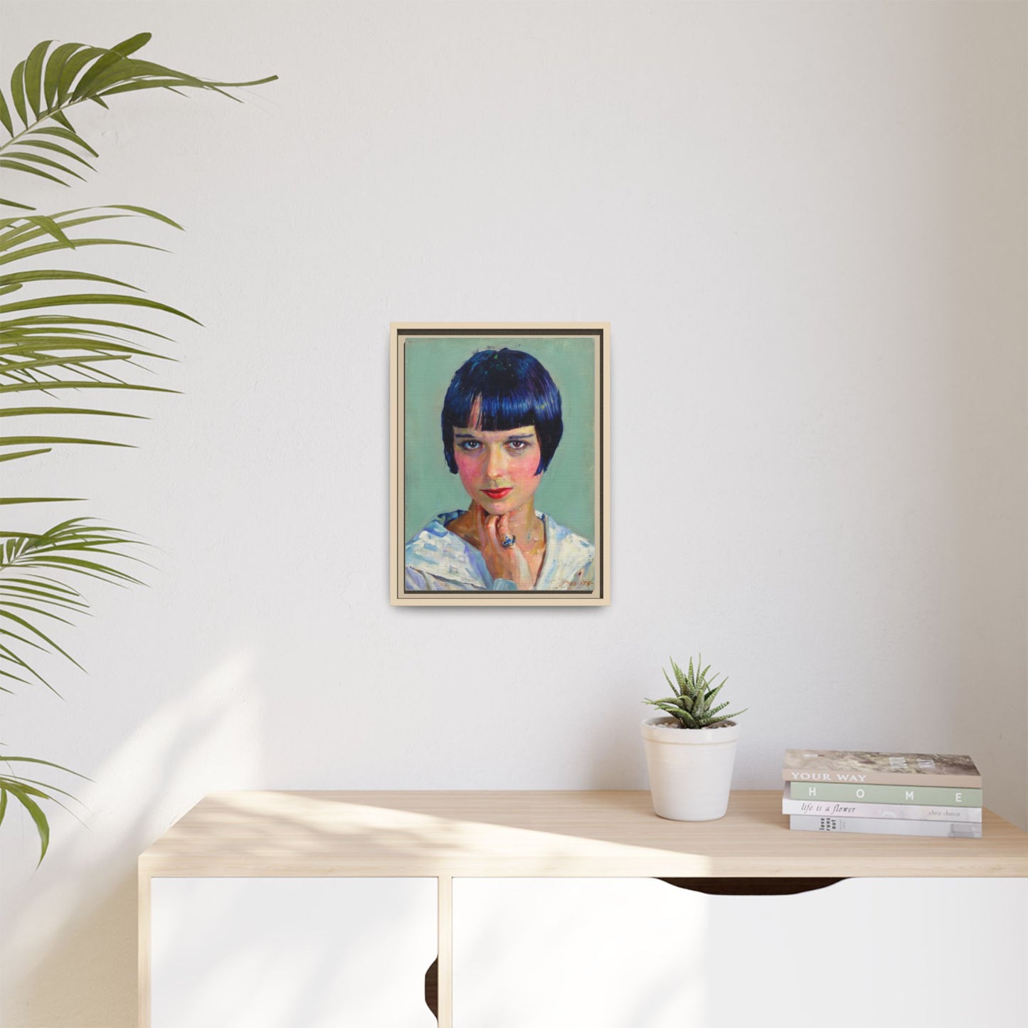 Framed Matte Canvas Portrait Print — Vintage Flapper Woman