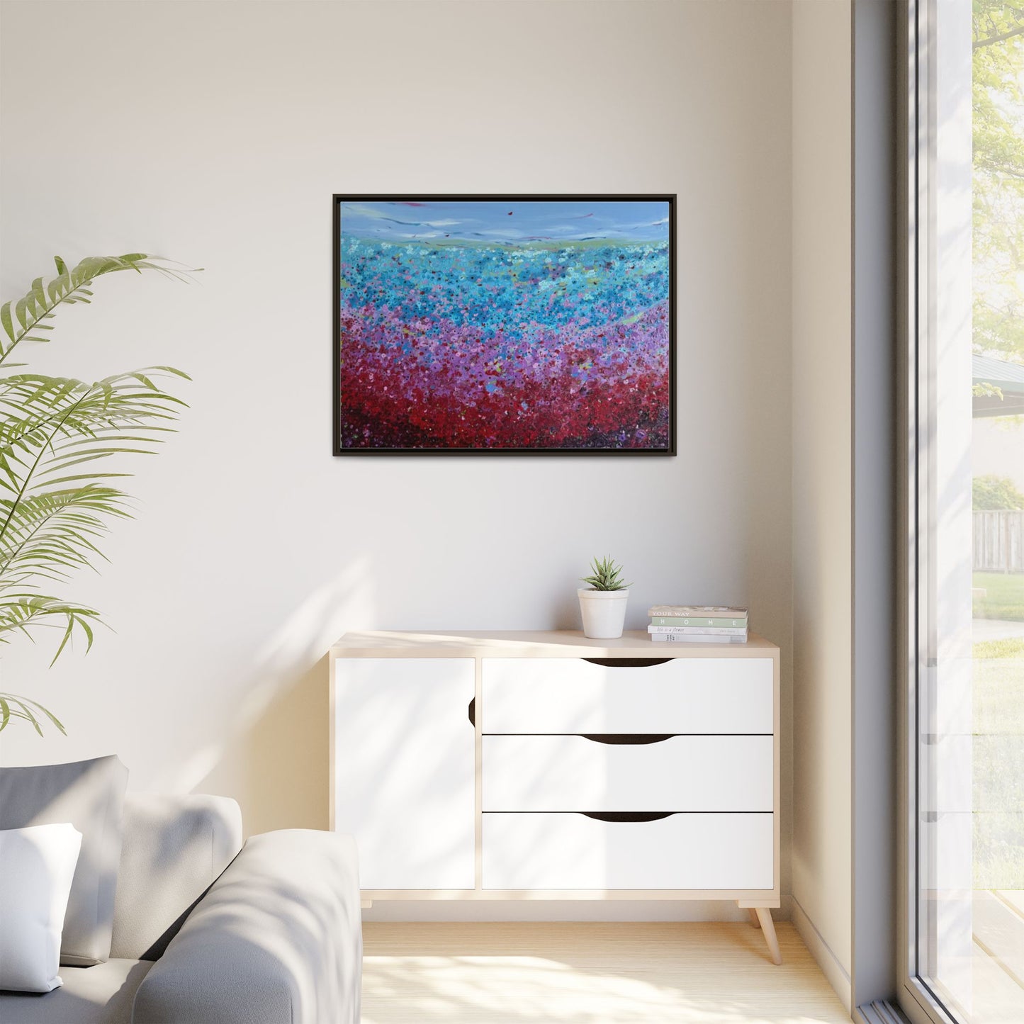 Bloom by Unknown Framed Matte Canvas Abstract Floral Field Wall Art