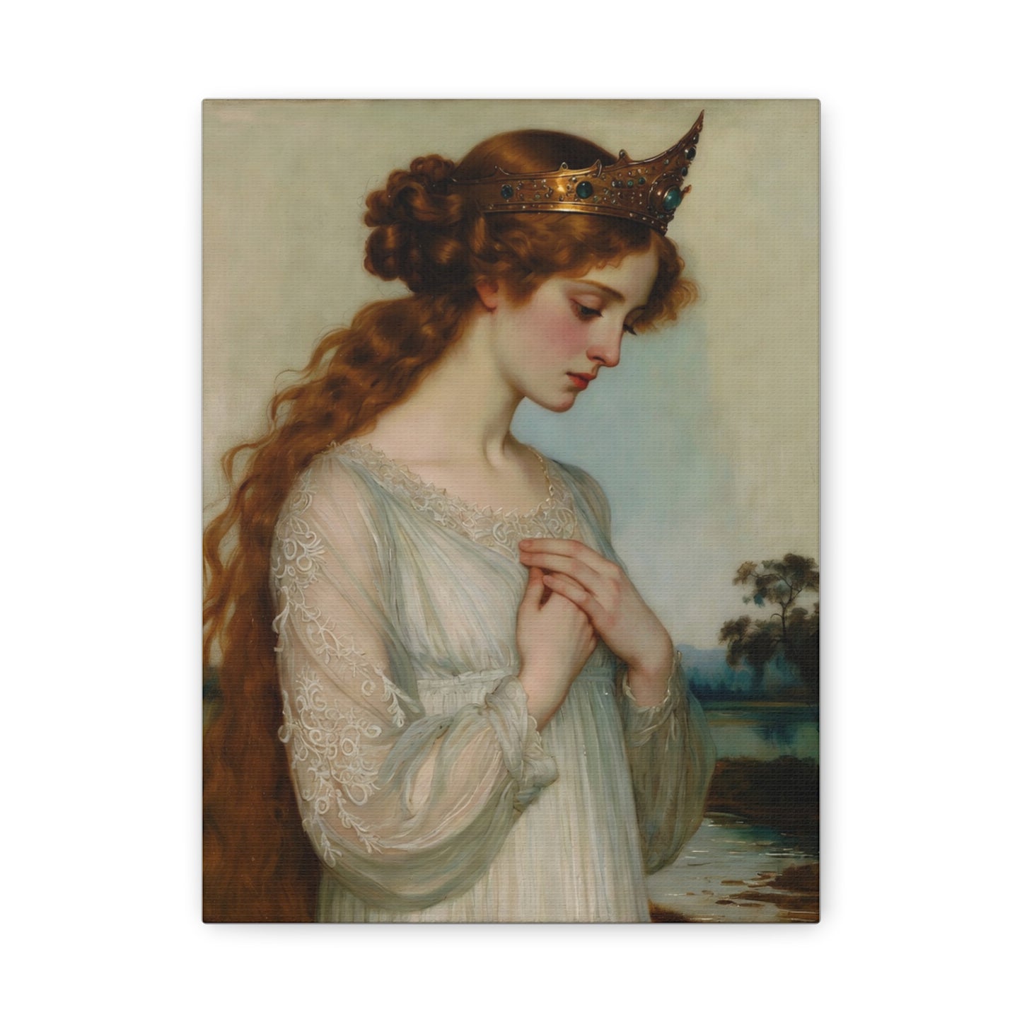 Vintage Romantic Princess Painting — Matte Canvas Wall Art