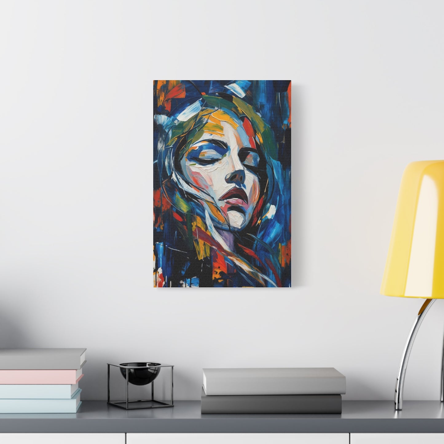 Abstract Colorful Woman Portrait Canvas