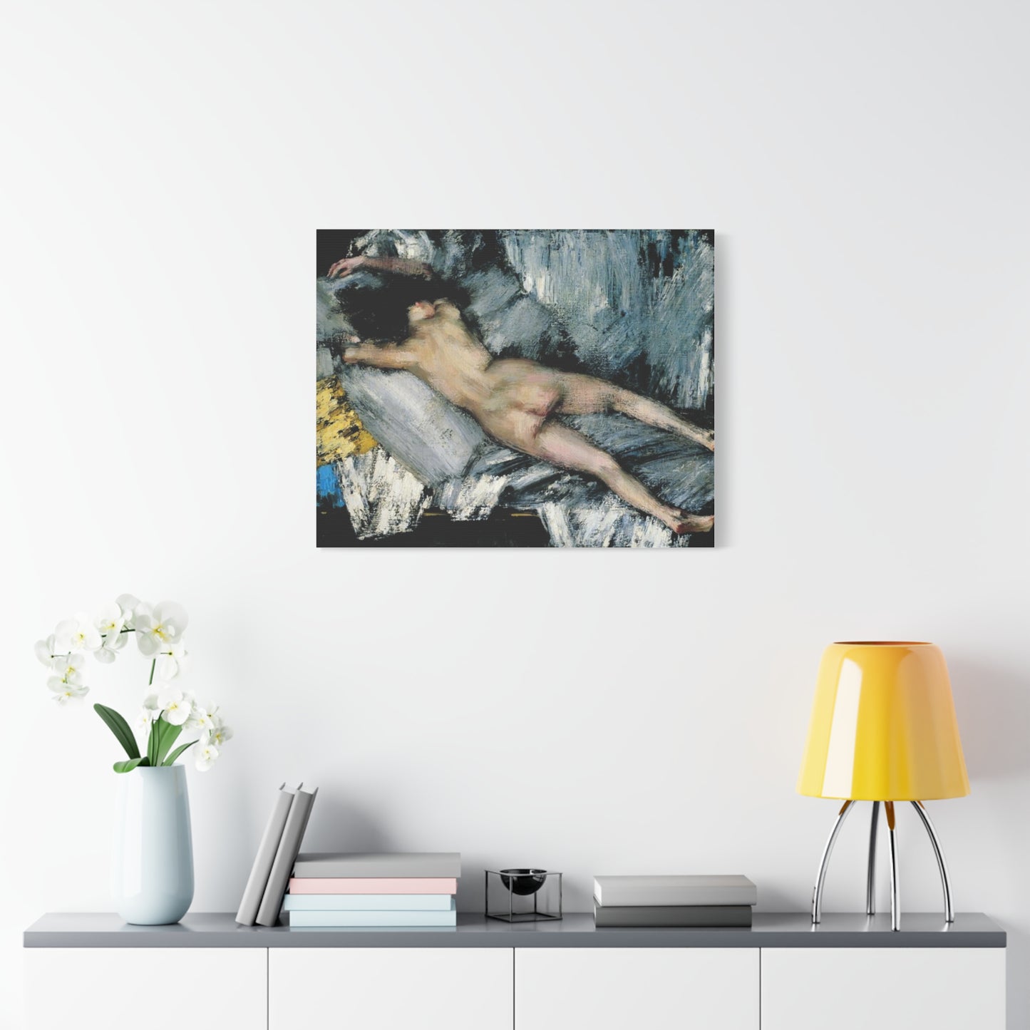 Nude in the Studio by János Vaszary Matte Stretched Canvas: Wall Art Poster