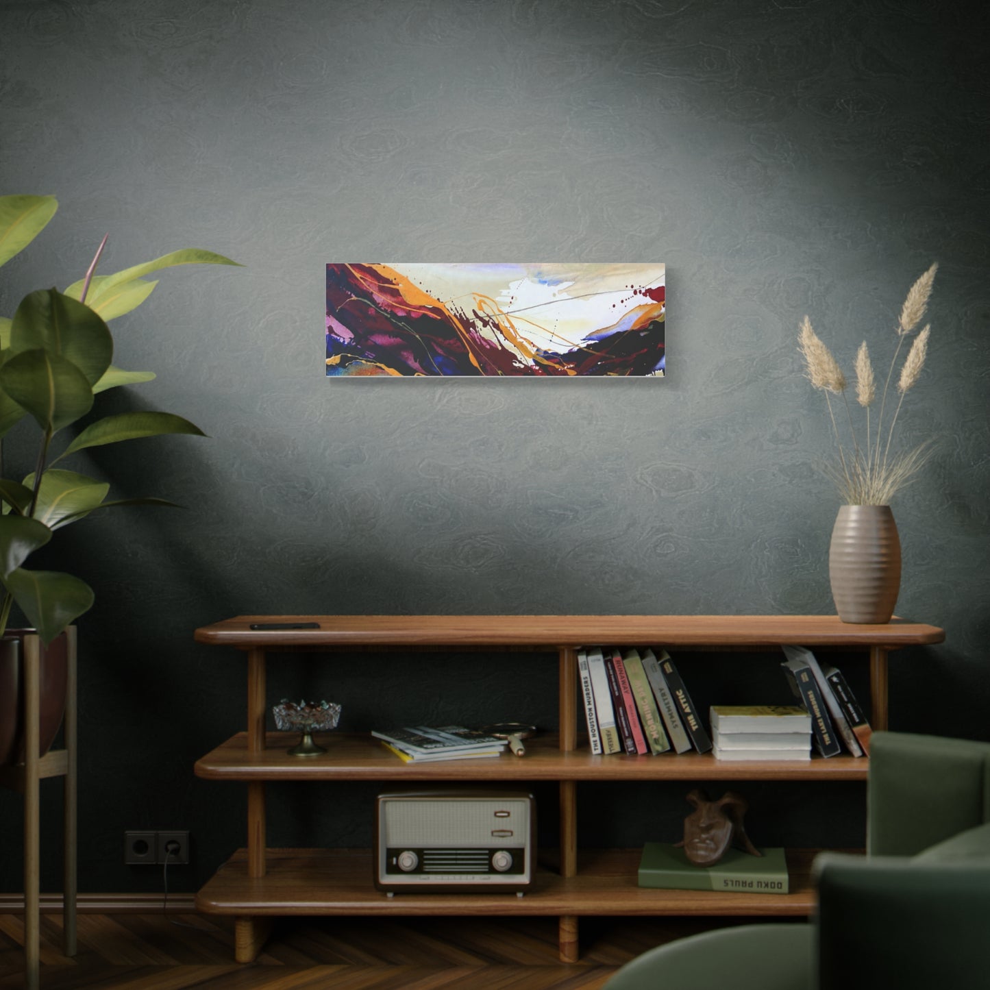 Abstract Color Flow Matte Stretched Canvas – Vibrant Modern Wall Art
