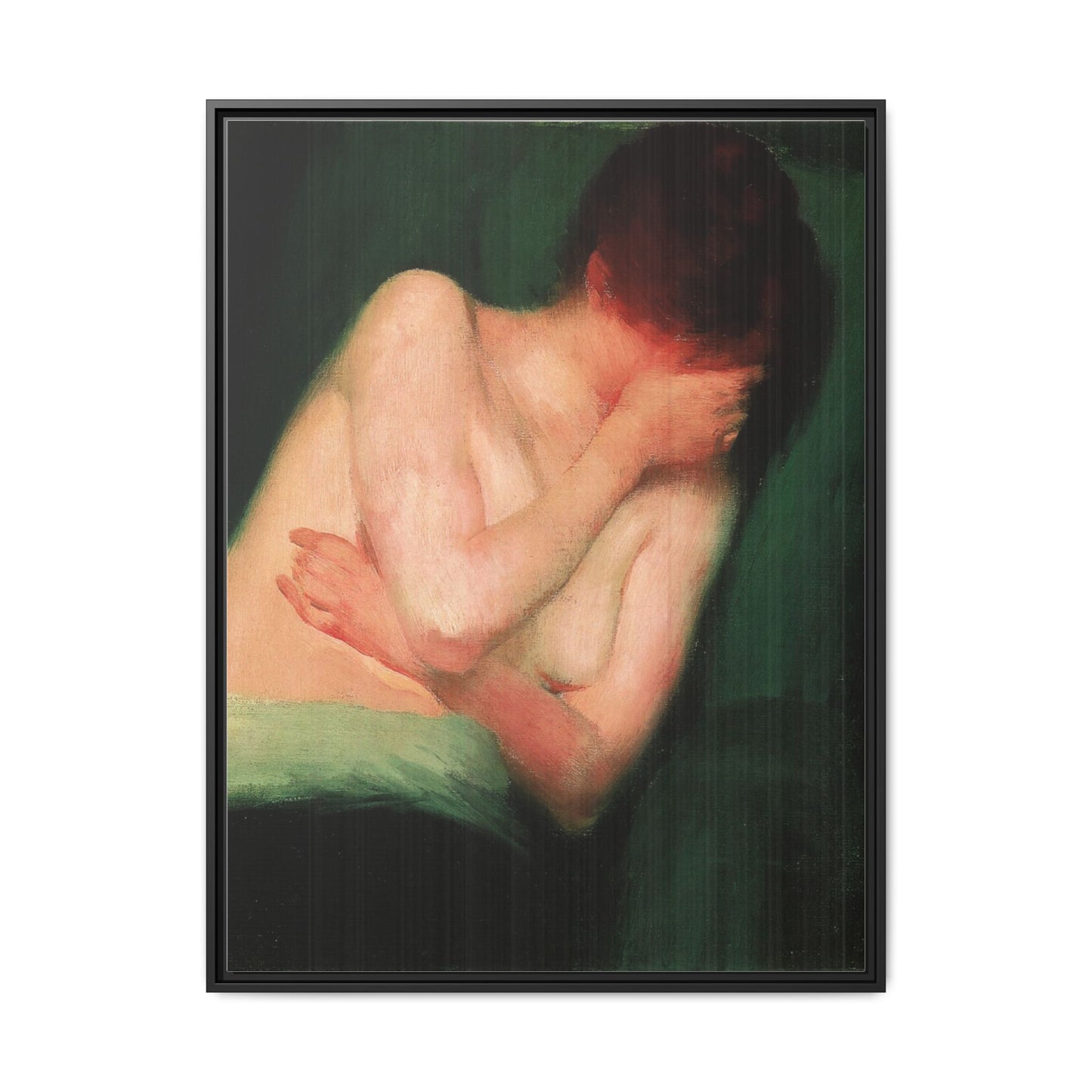 Female Nude by János Vaszary Framed Matte Canvas Wall Art Print