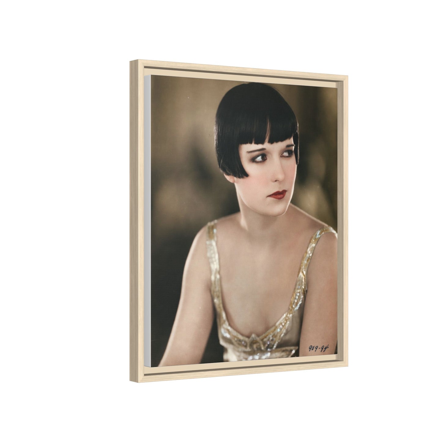 Vintage Louise Brooks Portrait Matte Canvas Framed Wall Art