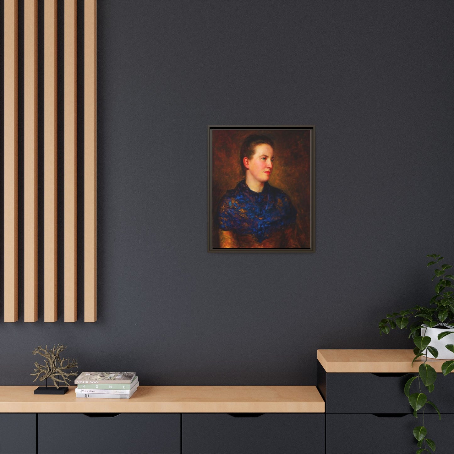Framed Matte Canvas Portrait Print — Classic Victorian Woman Wall Art
