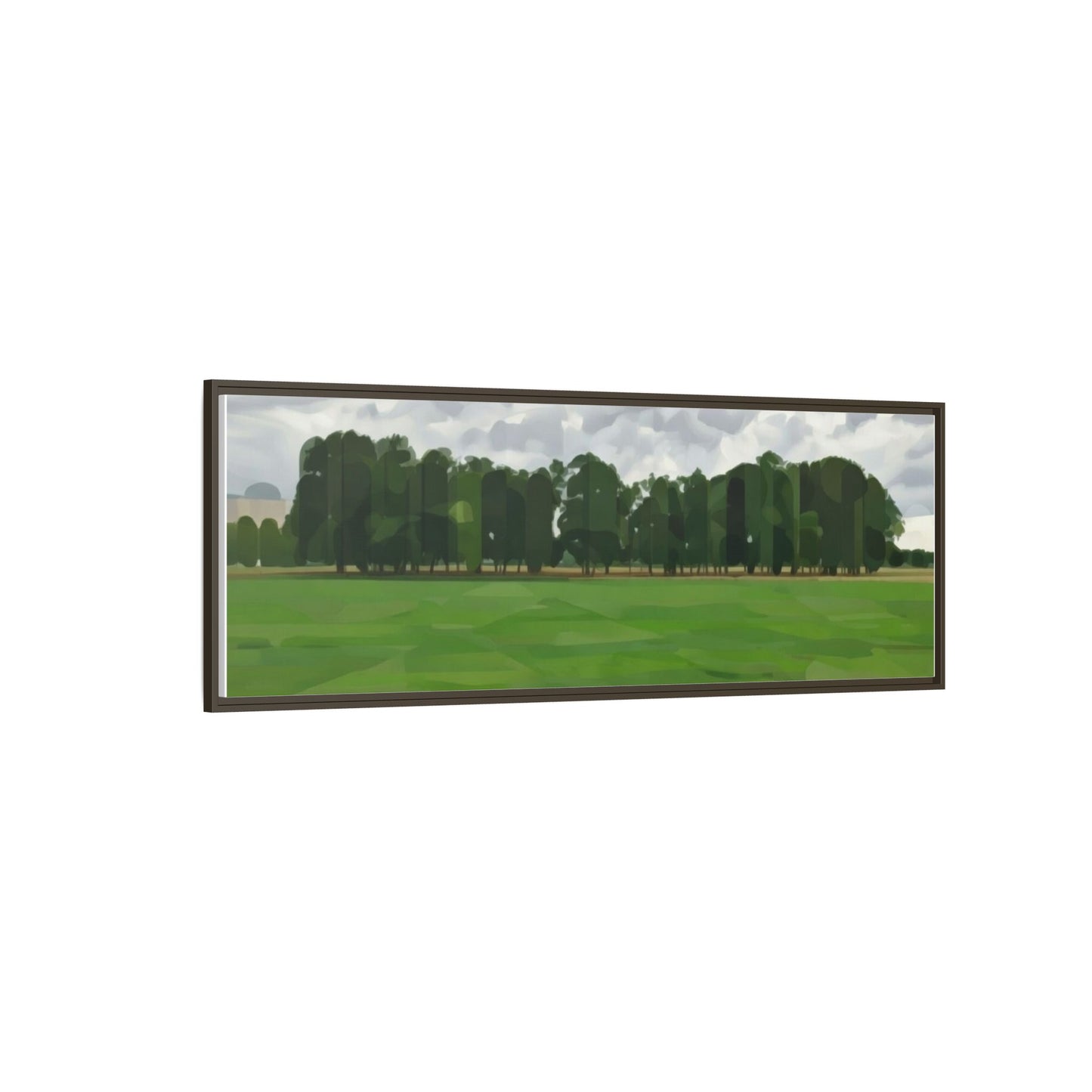 Framed Matte Canvas Print — Minimalist Green Landscape Art
