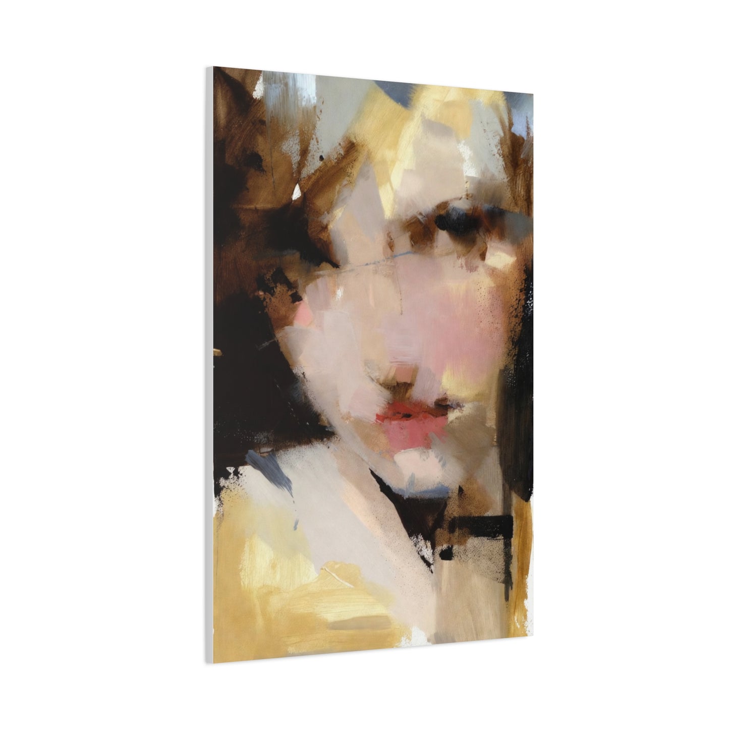 Abstract Portrait Matte Canvas Print — Modern Feminine Wall Art