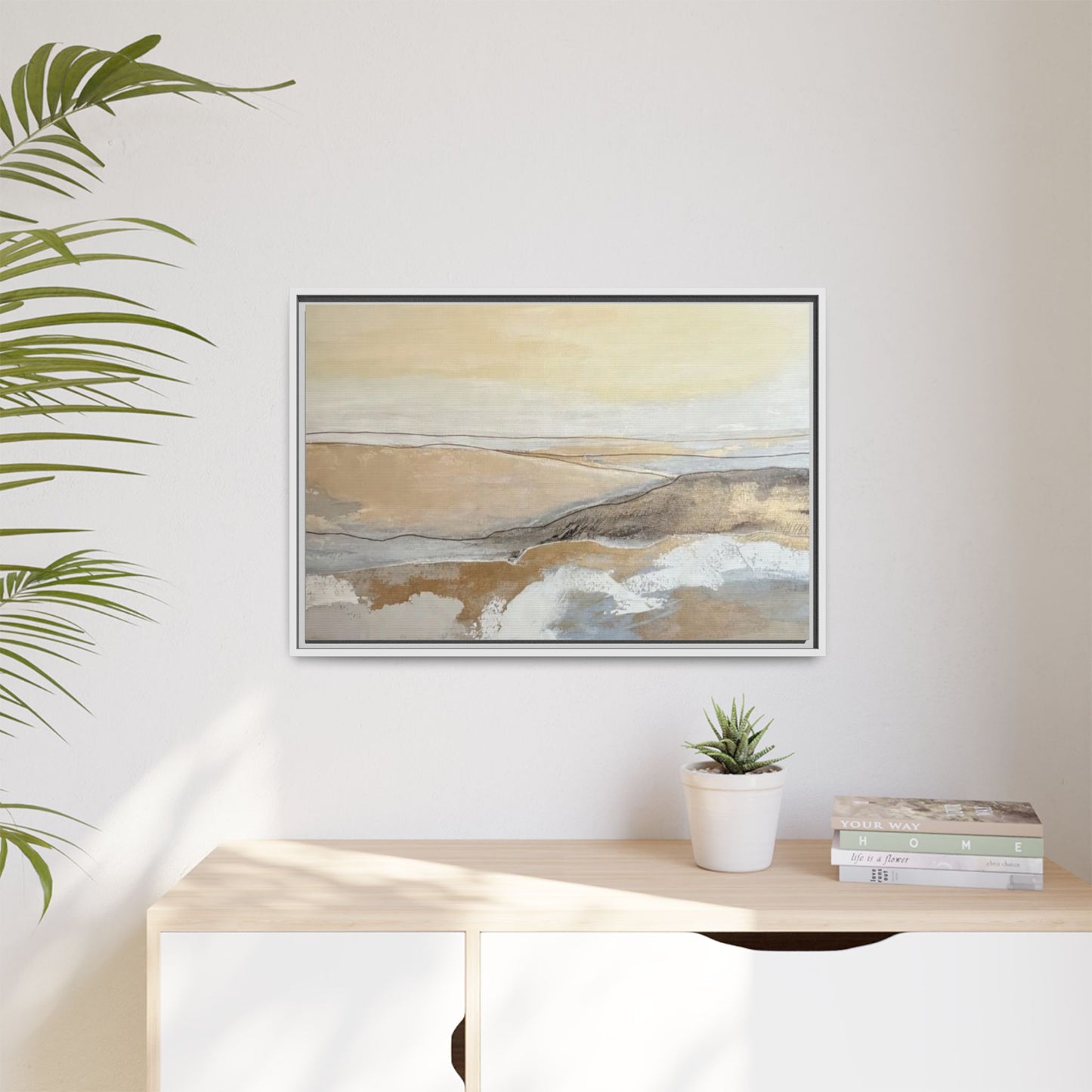 Framed Abstract Coastal Landscape Matte Canvas Wall Art