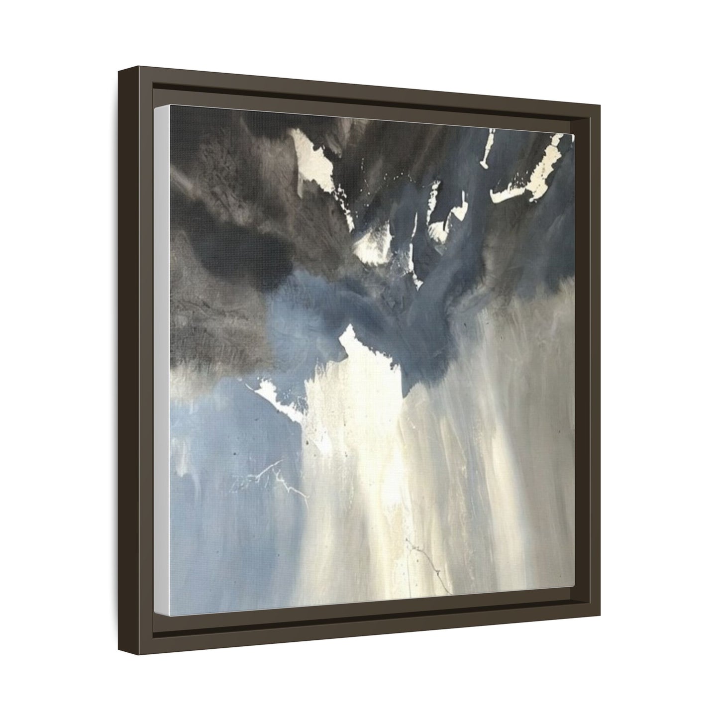 Framed Matte Canvas Art — Moody Abstract Sky Painting
