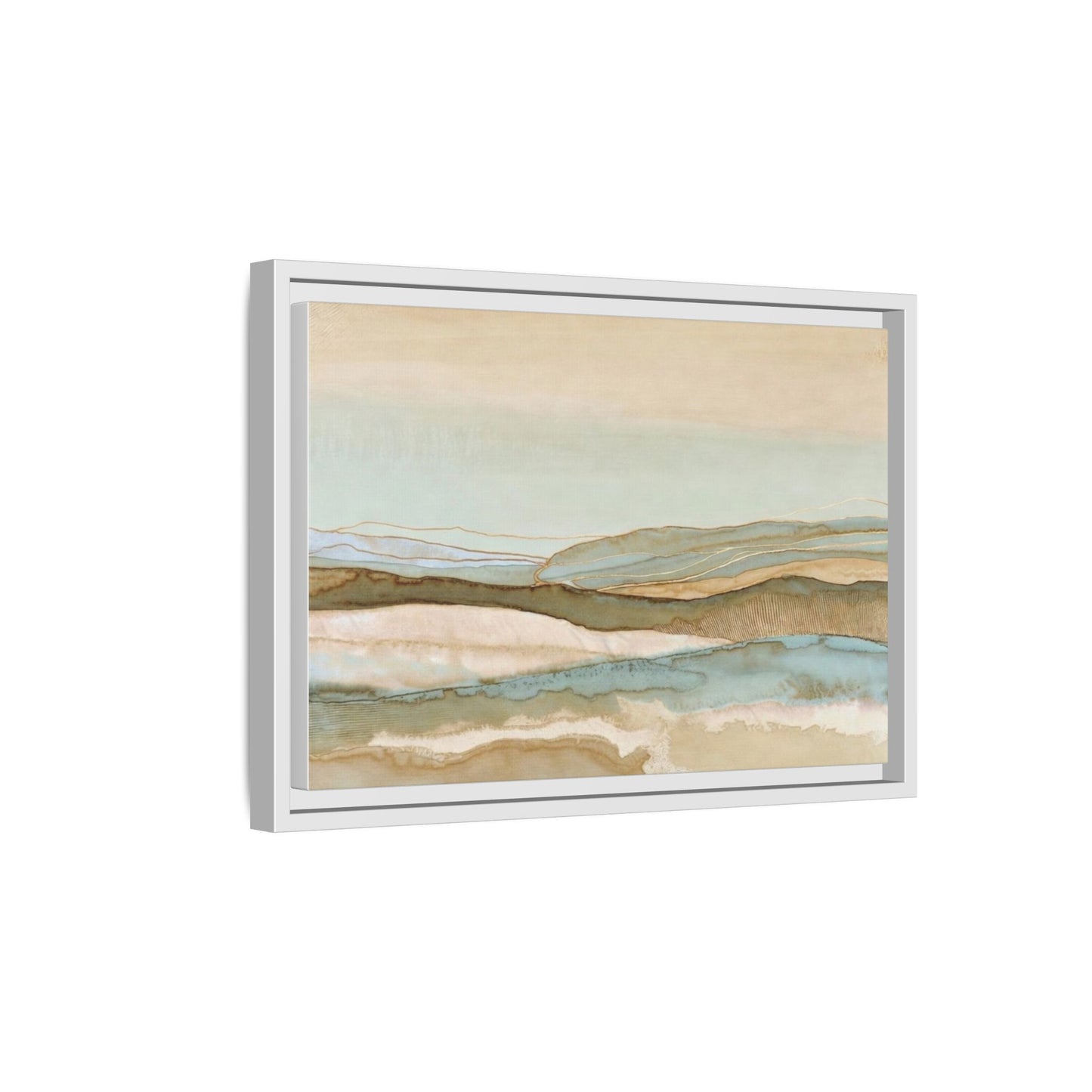 Framed Matte Canvas Coastal Abstract Landscape Wall Art