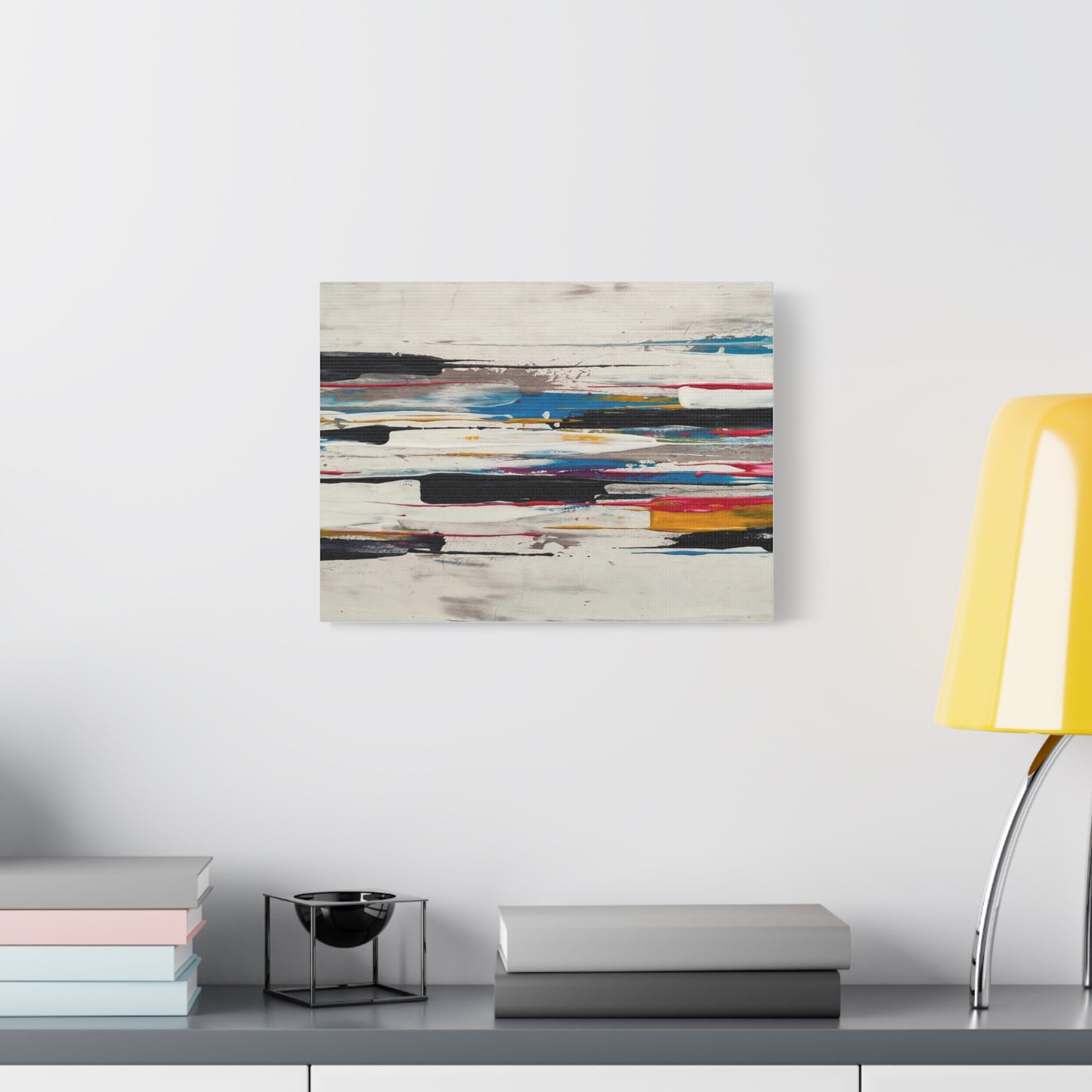 Abstract Color Streaks Matte Canvas Print — Modern Horizontal Wall Art