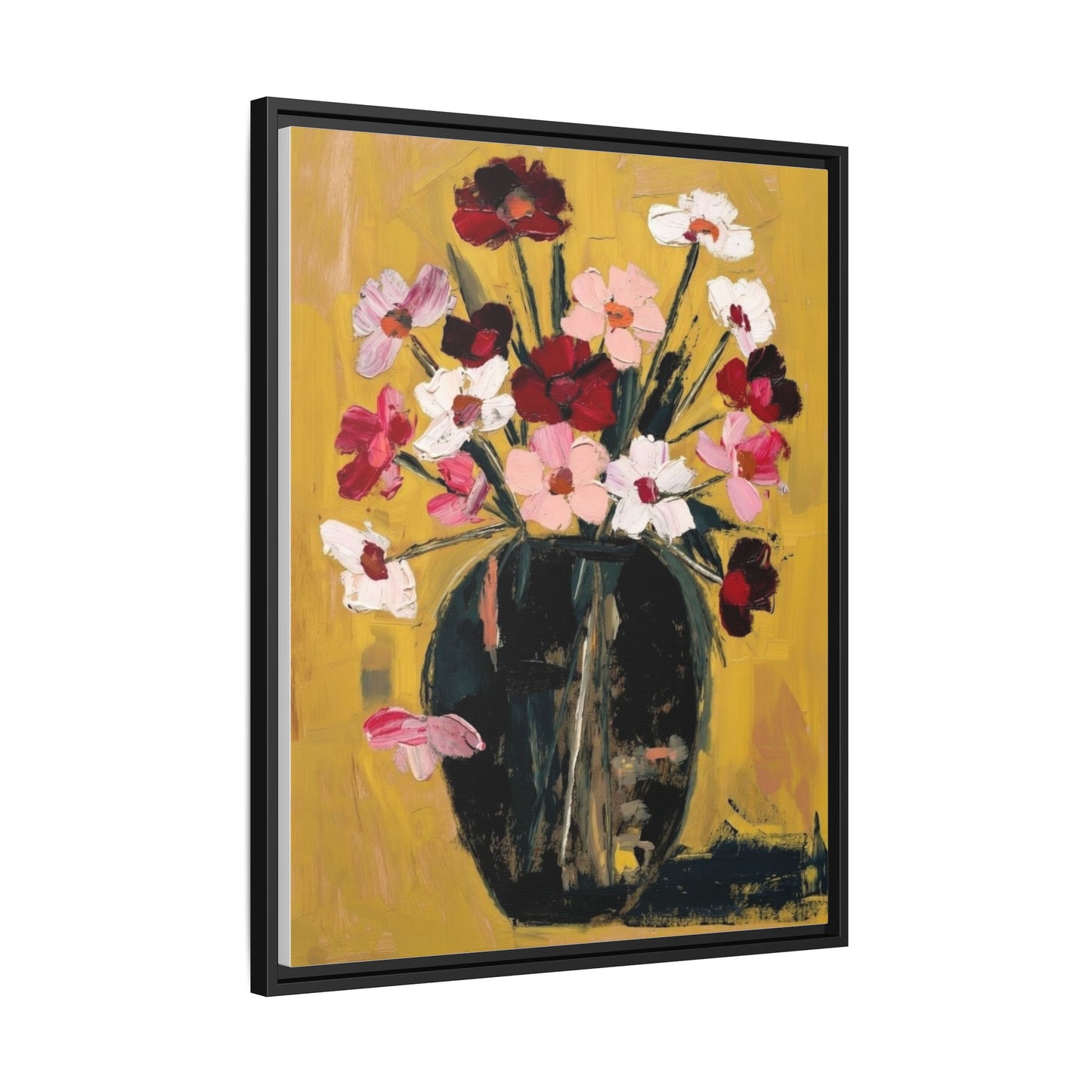 Framed Matte Canvas Floral Still Life Wall Art