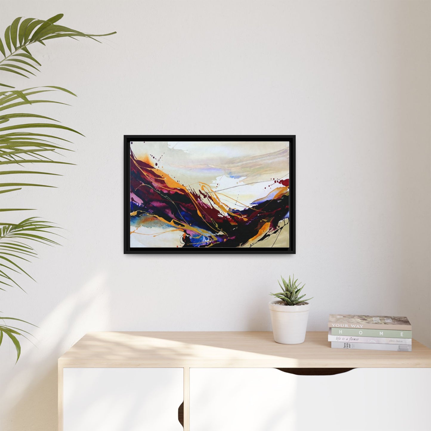 Abstract Flow Matte Canvas Framed Wall Art