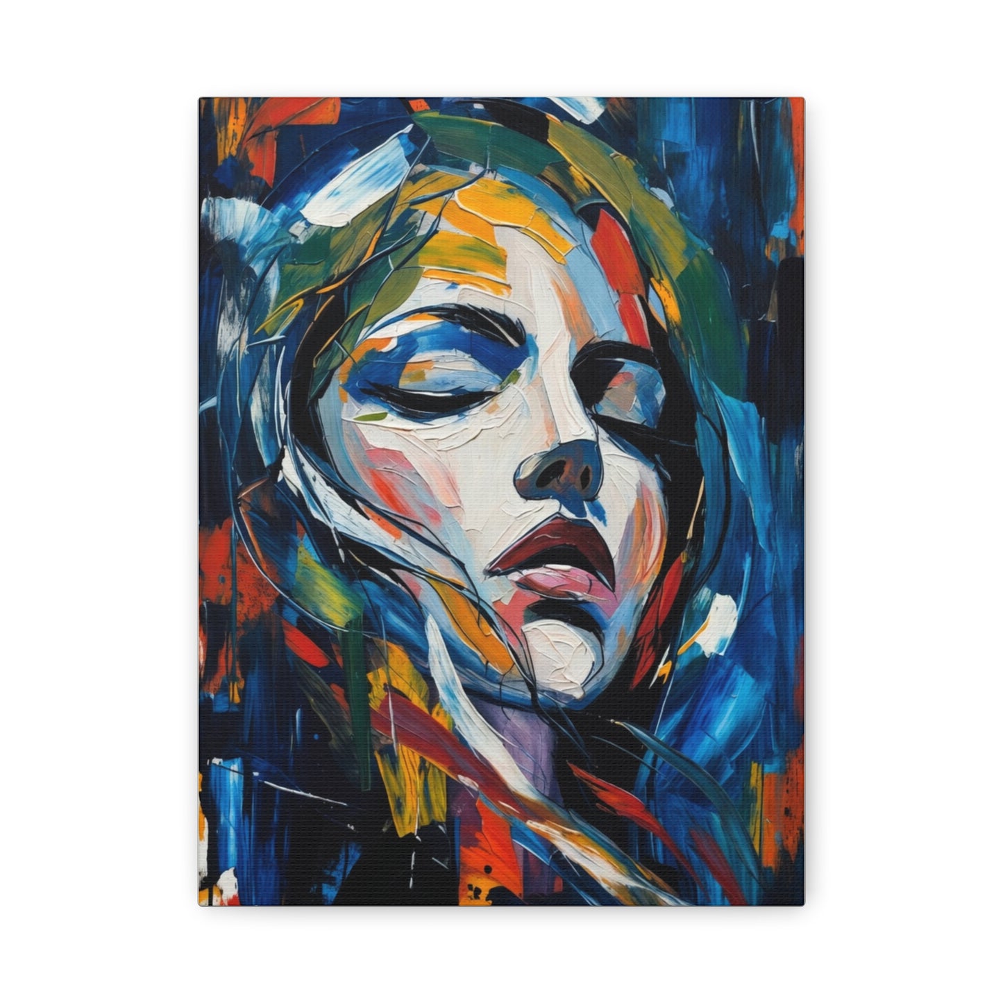 Abstract Colorful Woman Portrait Canvas