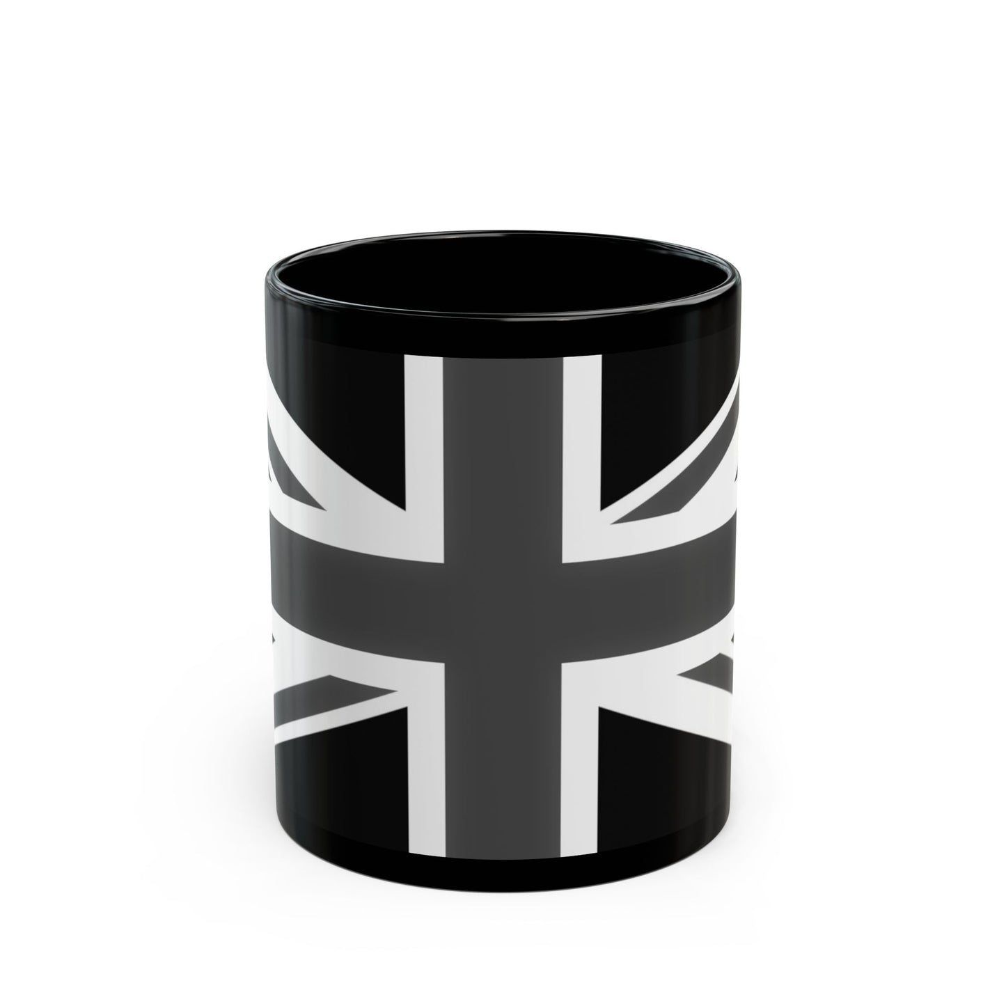 Black Union Jack Mug – Monochrome British Flag Coffee Cup (11oz & 15oz)