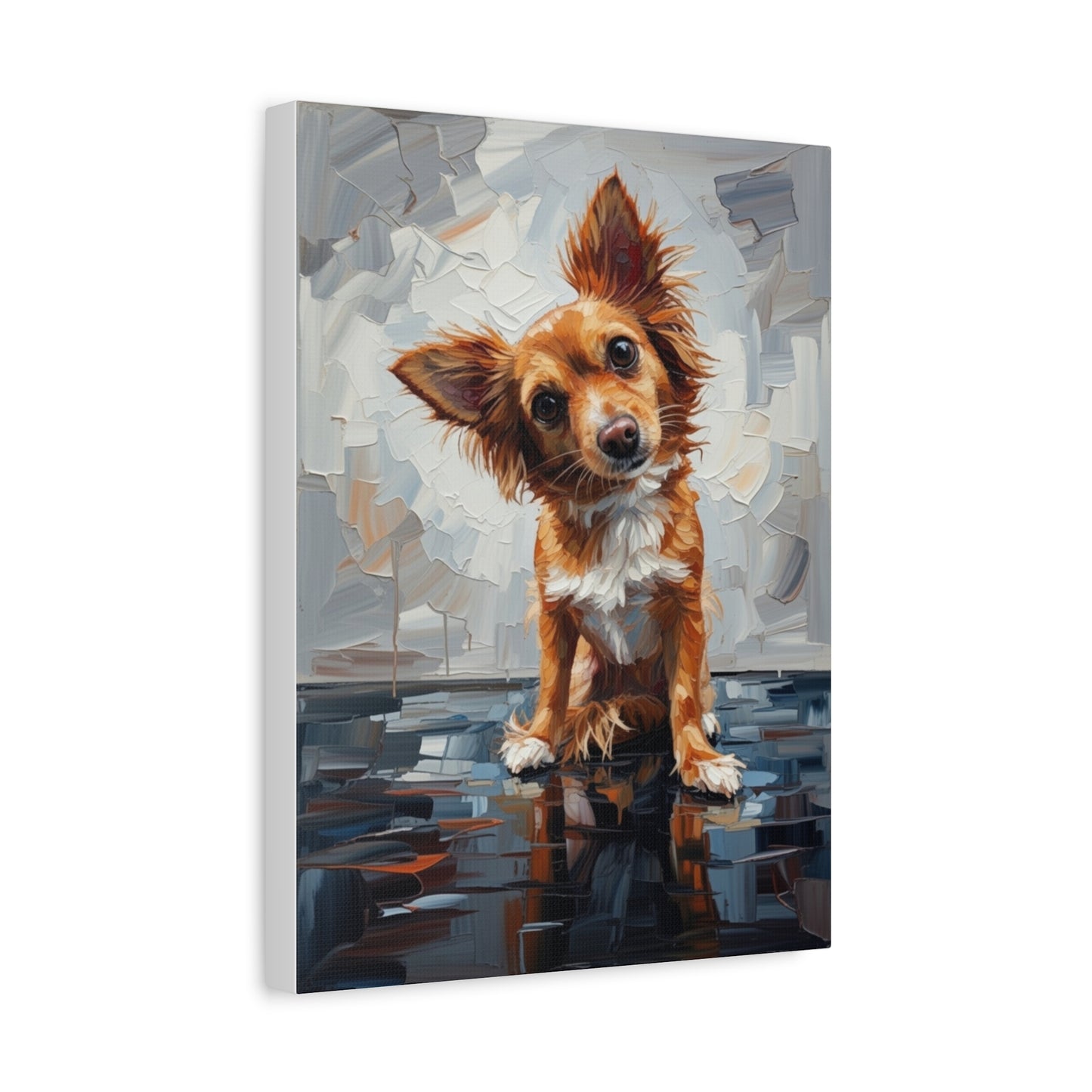 Charming Chihuahua Canvas Print — Whimsical Dog Portrait Wall Art