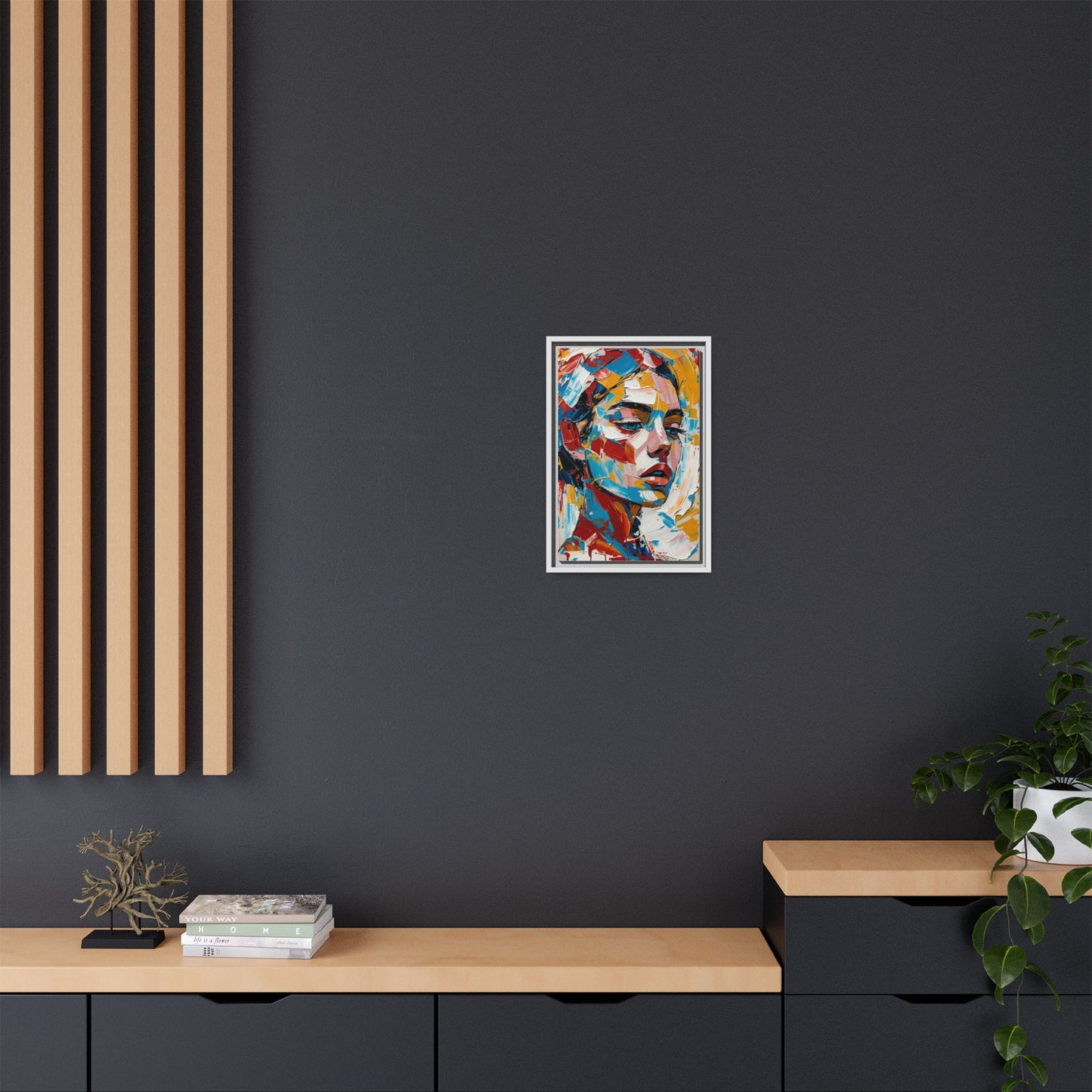 Colorful Abstract Portrait Framed Canvas Print