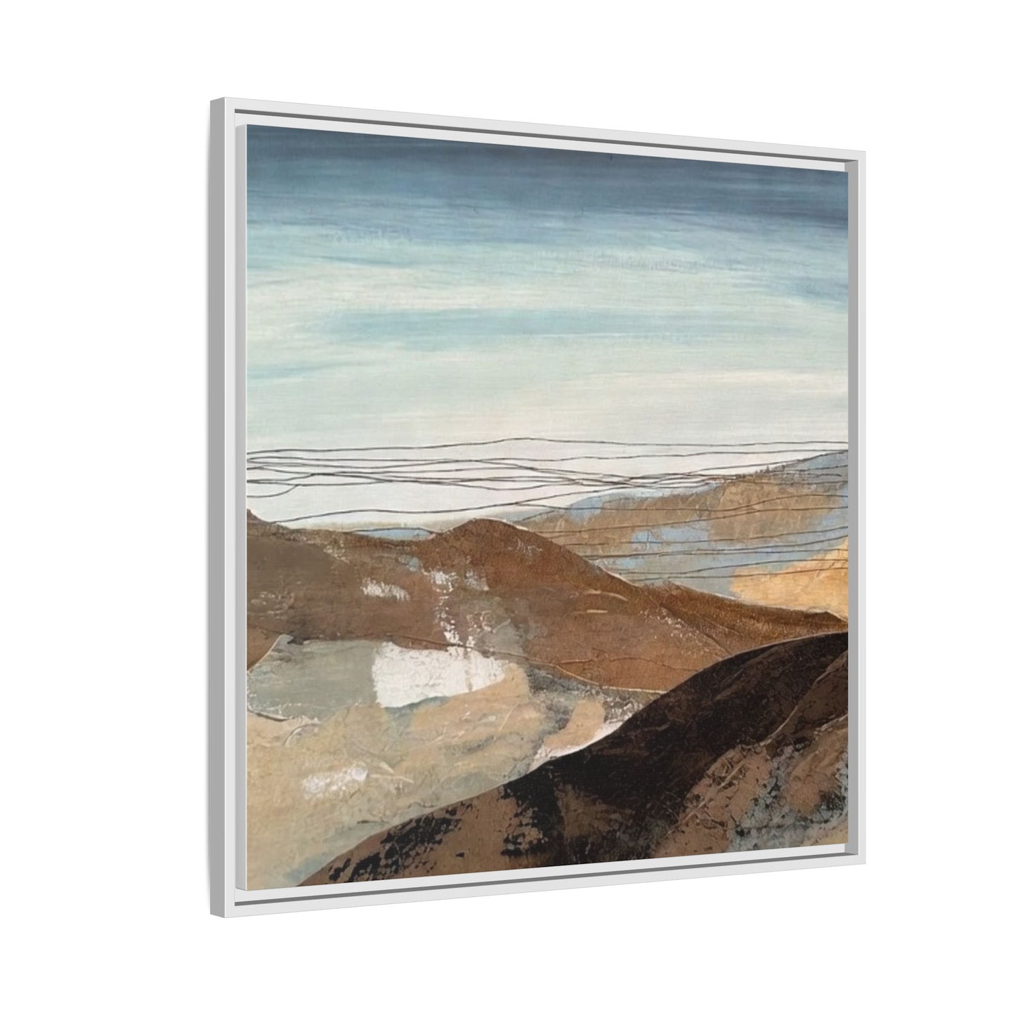 Framed Matte Canvas Art — Serene Abstract Landscape