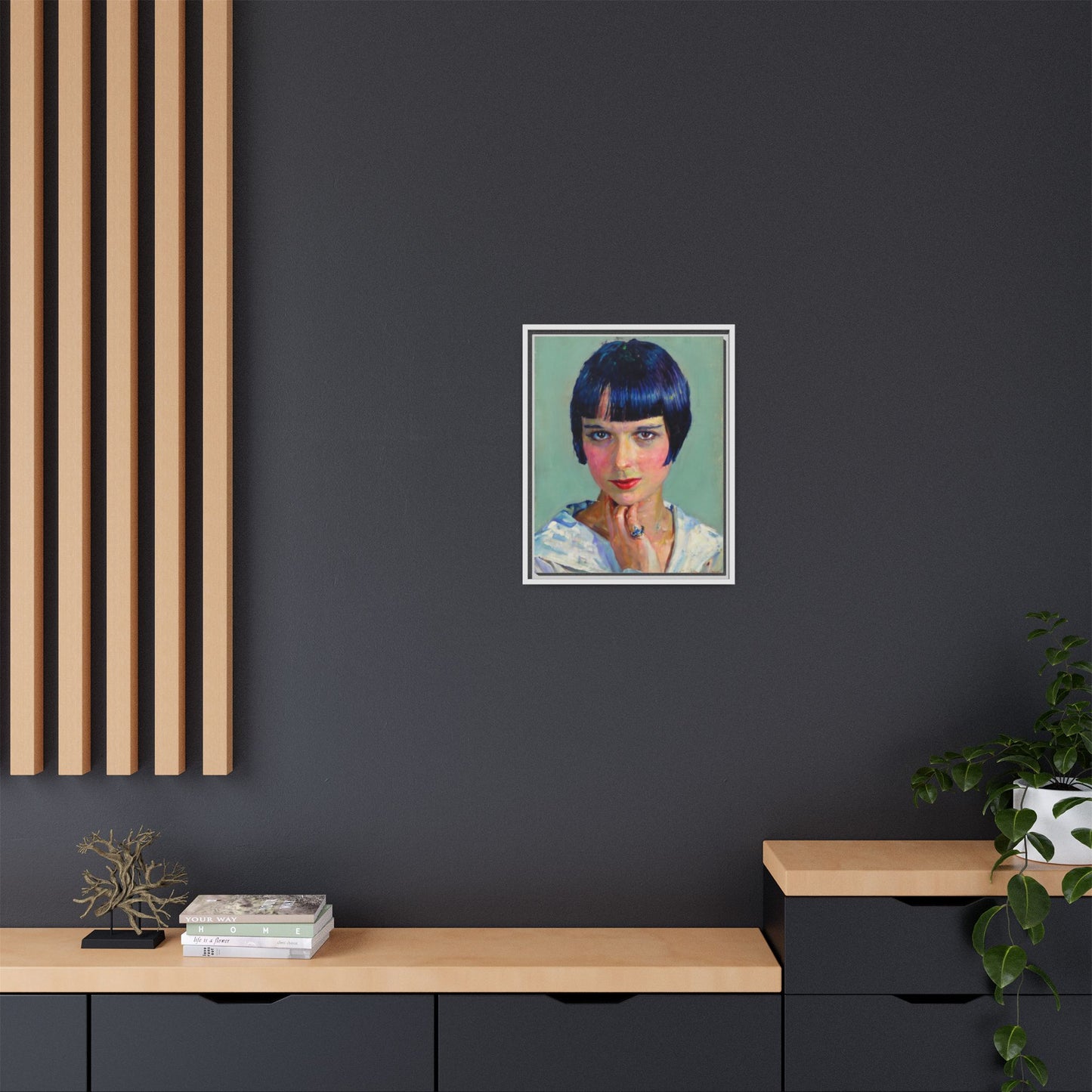 Framed Matte Canvas Portrait Print — Vintage Flapper Woman