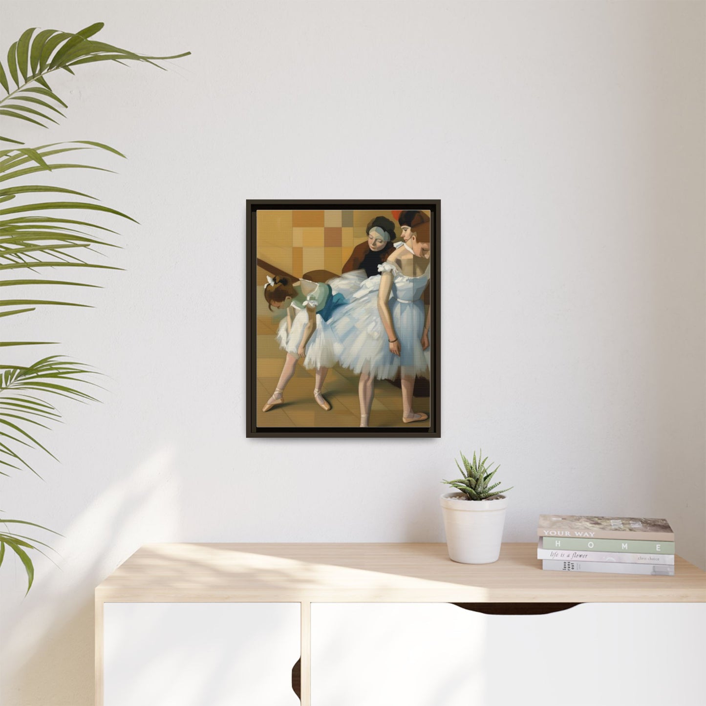 Ballet Dancers Matte Framed Canvas – Impressionist Dance Wall Art