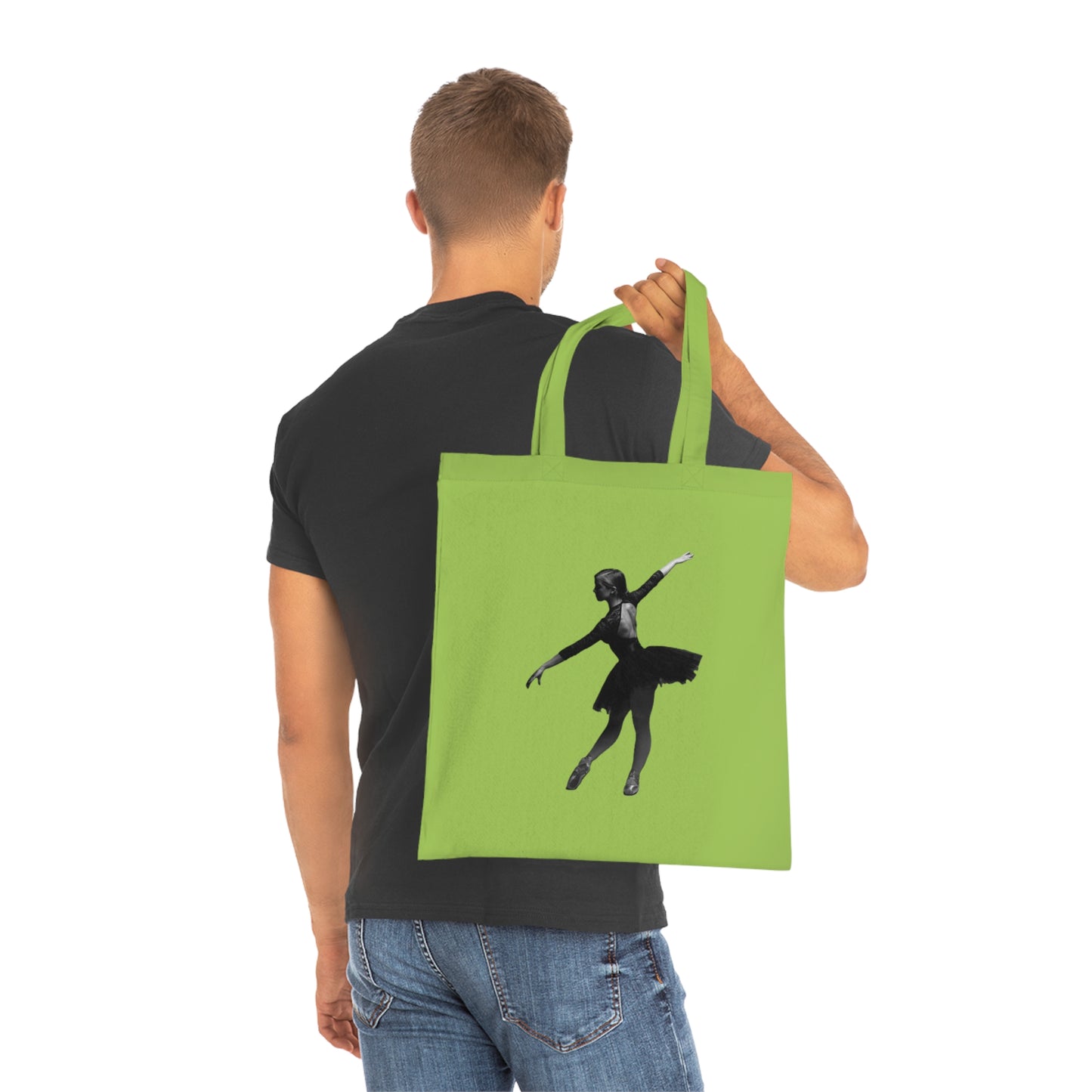 Ballet Silhouette Cotton Tote — Dancer Tote Bag for Ballet Lovers