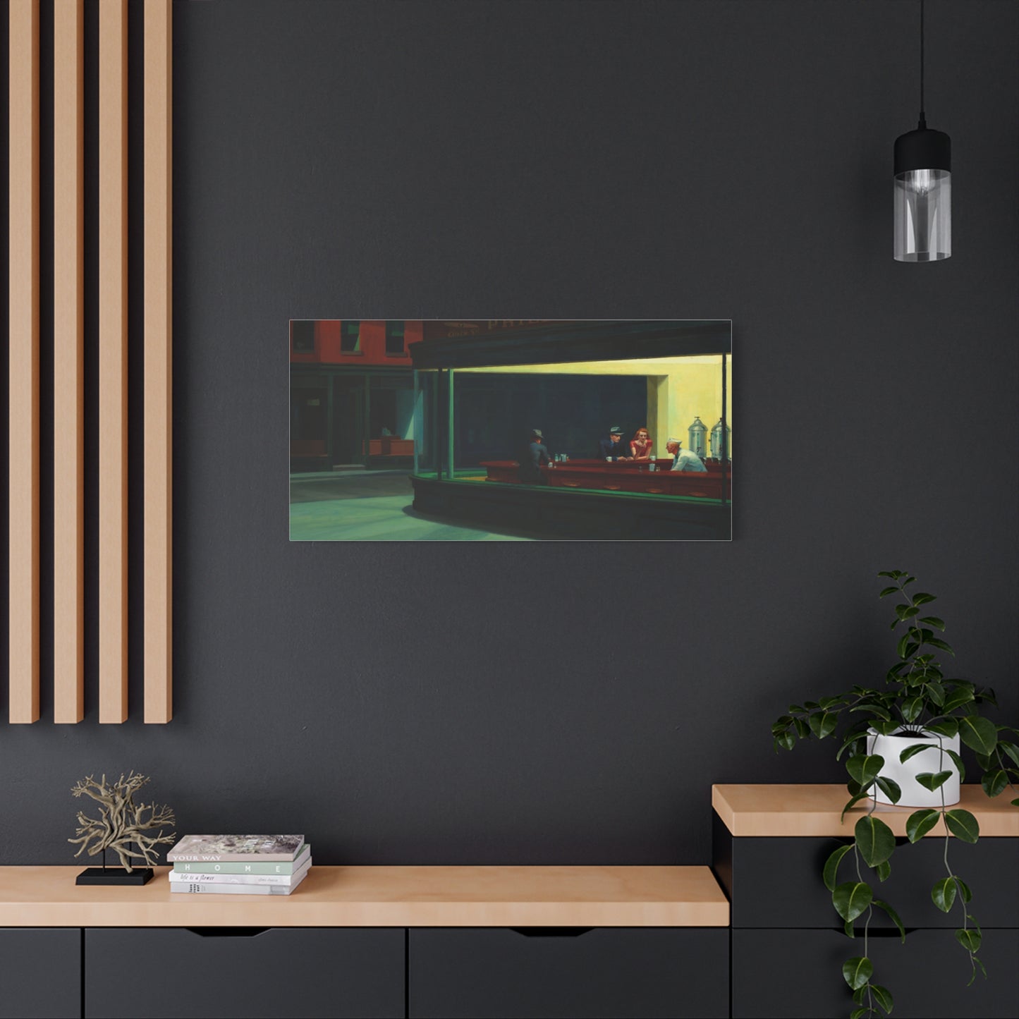 Nighthawks by Edward Hopper Matte Stretched Canvas Wall Art Print