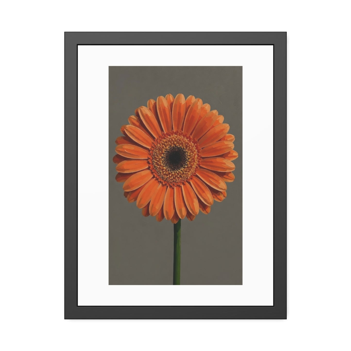 Orange Gerbera Framed Poster — Floral Wall Art Print