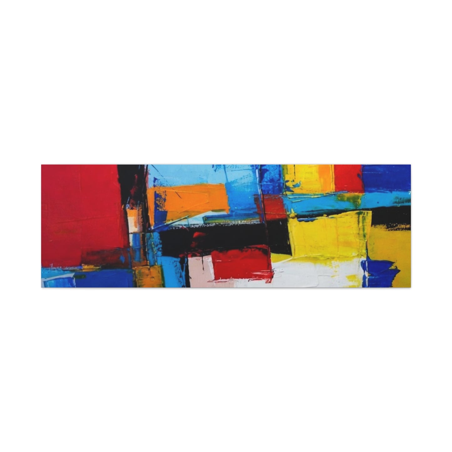 Abstract Color Block Canvas Print — Modern Geometric Wall Art