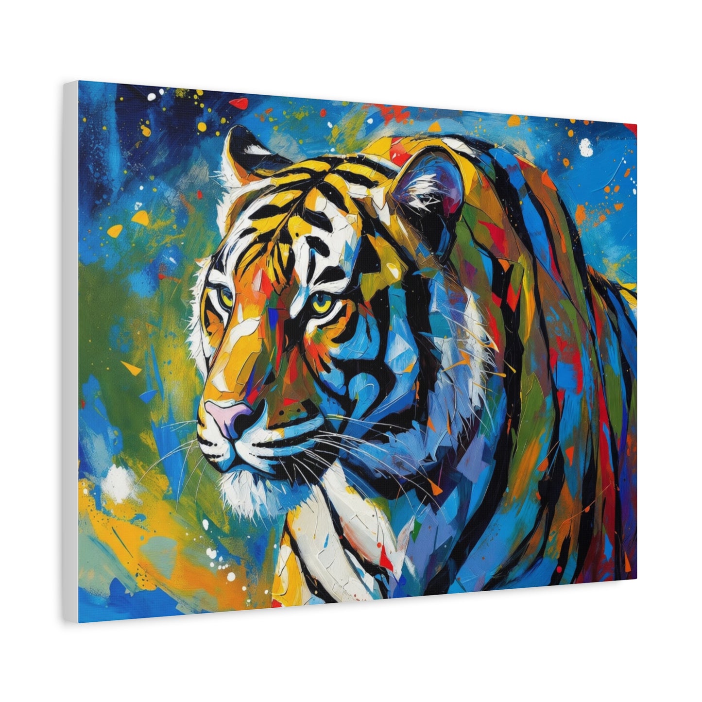 Colorful Tiger Matte Canvas Wall Art — Vibrant Stretched 1.25"