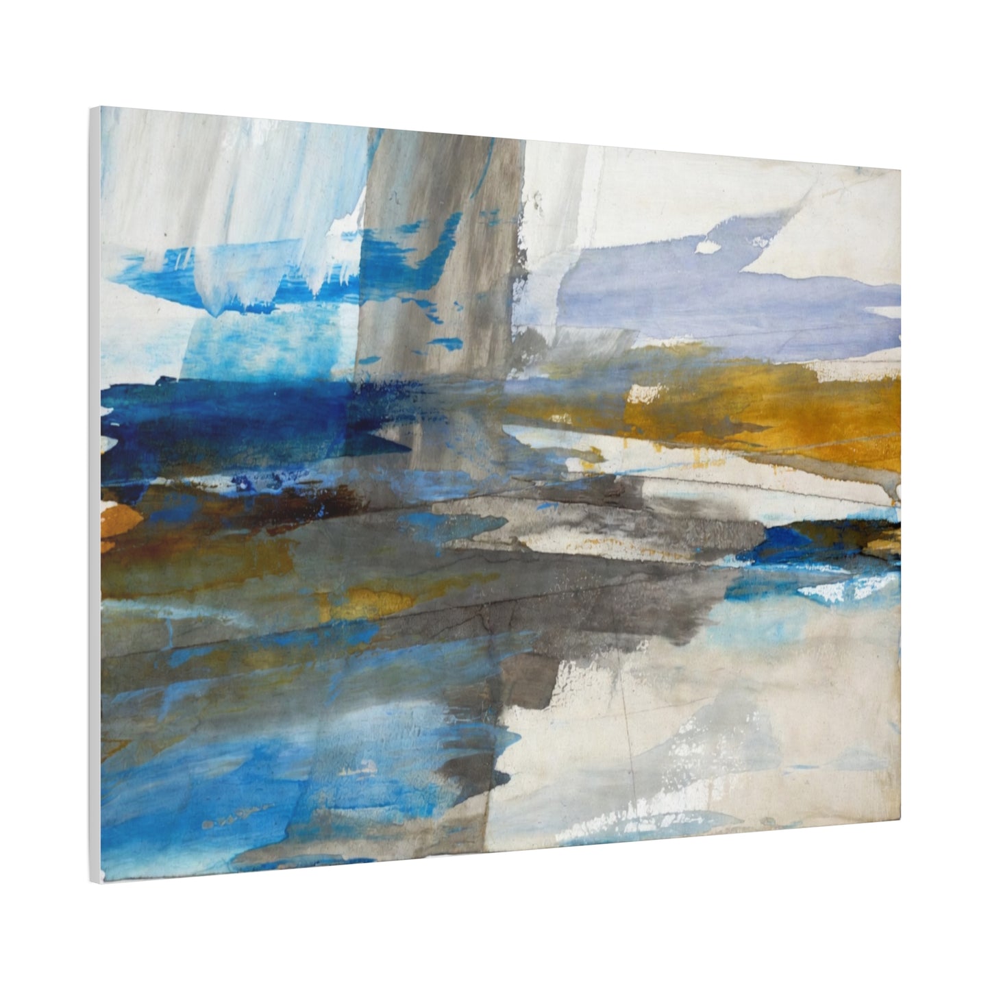 Abstract Coastal Blue Matte Canvas Print — Stretched 1.25" Wall Art