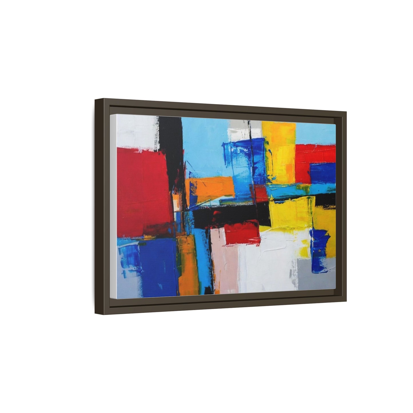 Abstract Color Block Matte Canvas Framed Wall Art